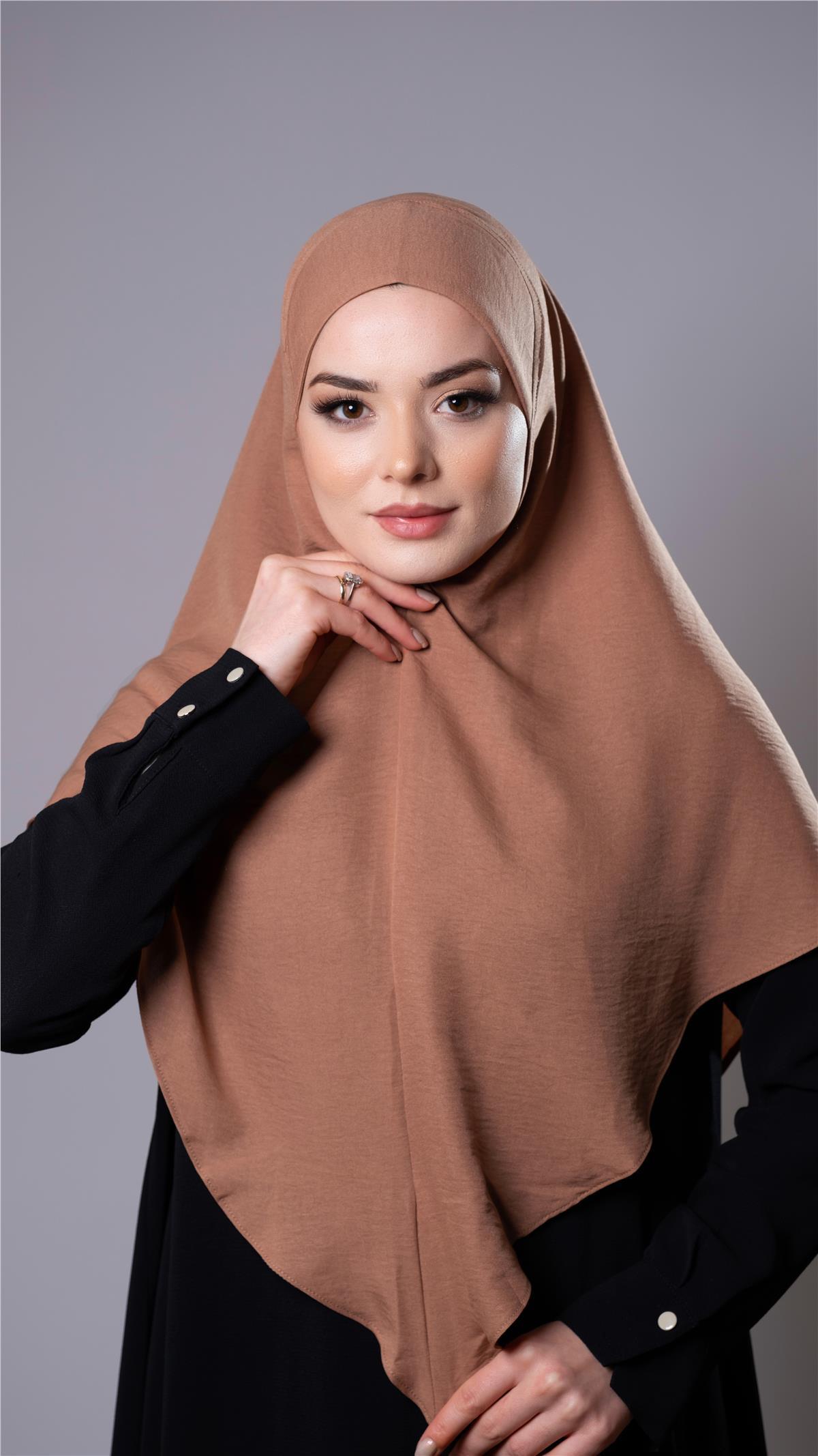 Yavru Ağzı Pratik Hazır Geçmeli Tesettür Eşarp Pamuk Caz Kumaş Düz Hijab 2306_35
