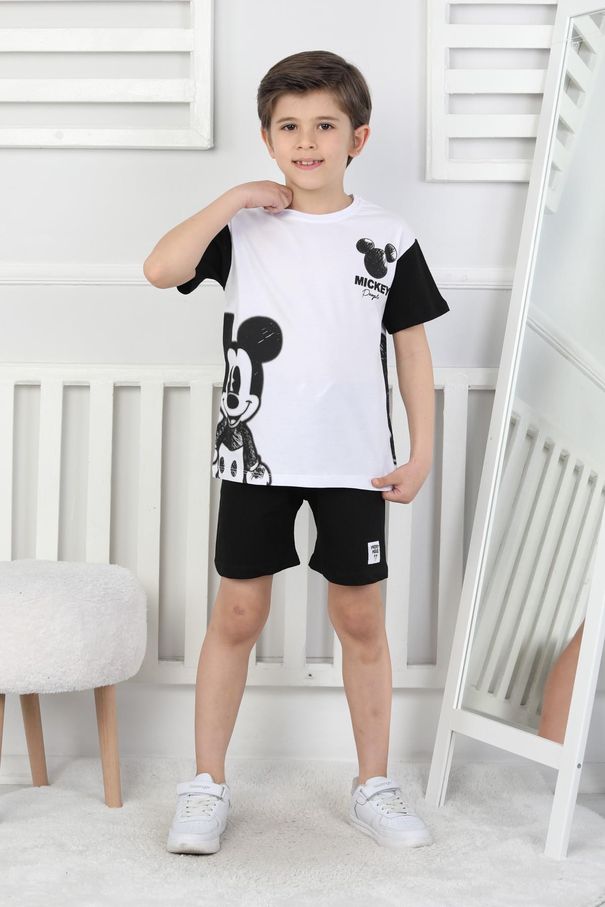 Mickey Baskı Erkek Çocuk Şortlu Takım