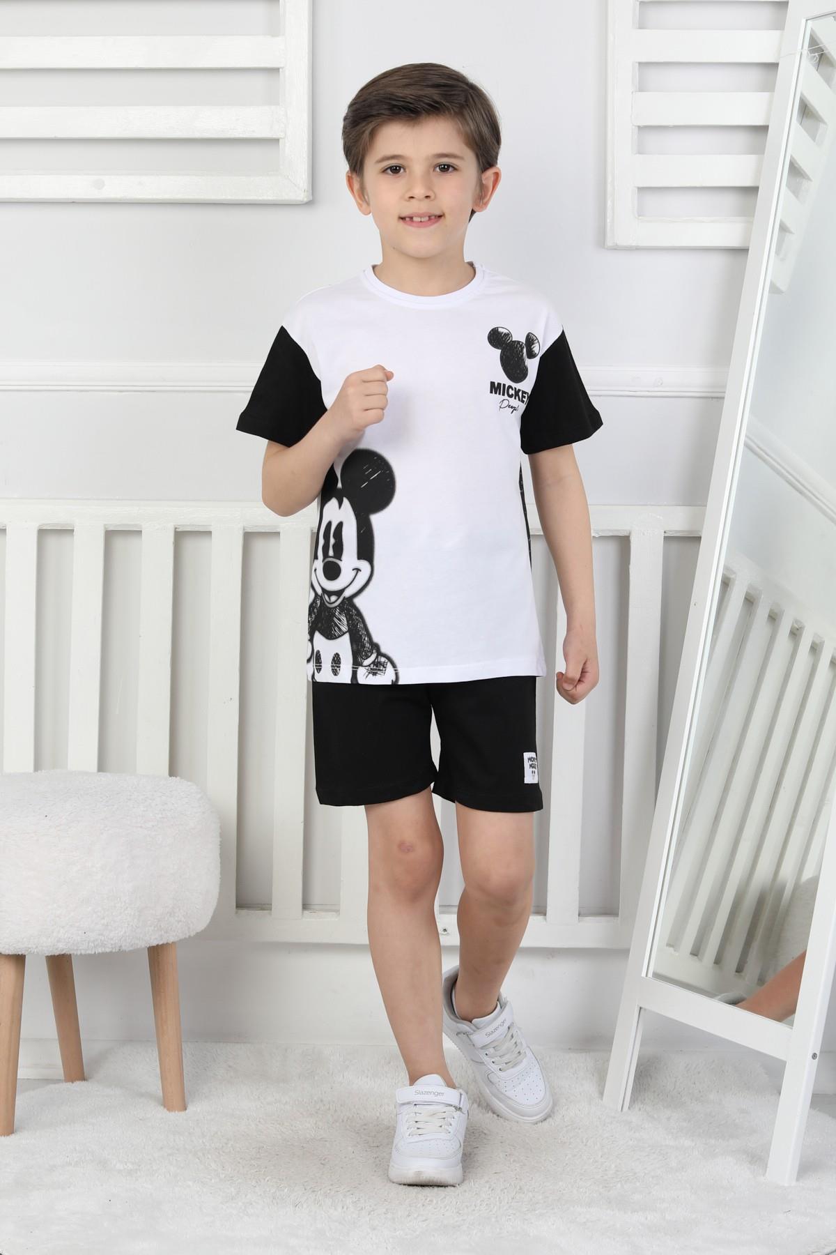 Mickey Baskı Erkek Çocuk Şortlu Takım