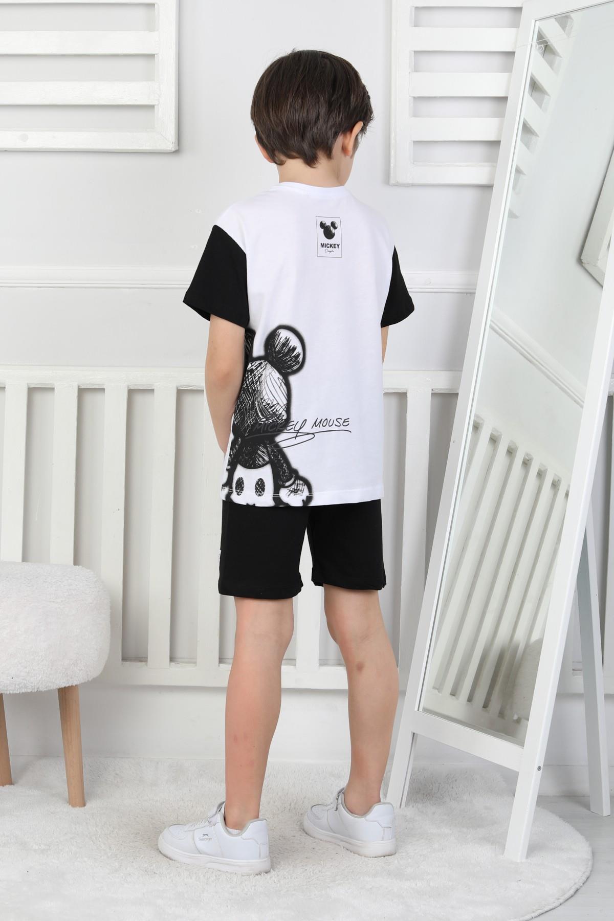 Mickey Baskı Erkek Çocuk Şortlu Takım