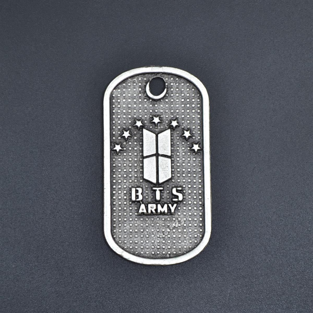 BTS Army Künye Kolye Ucu - Antik Gümüş Kaplama