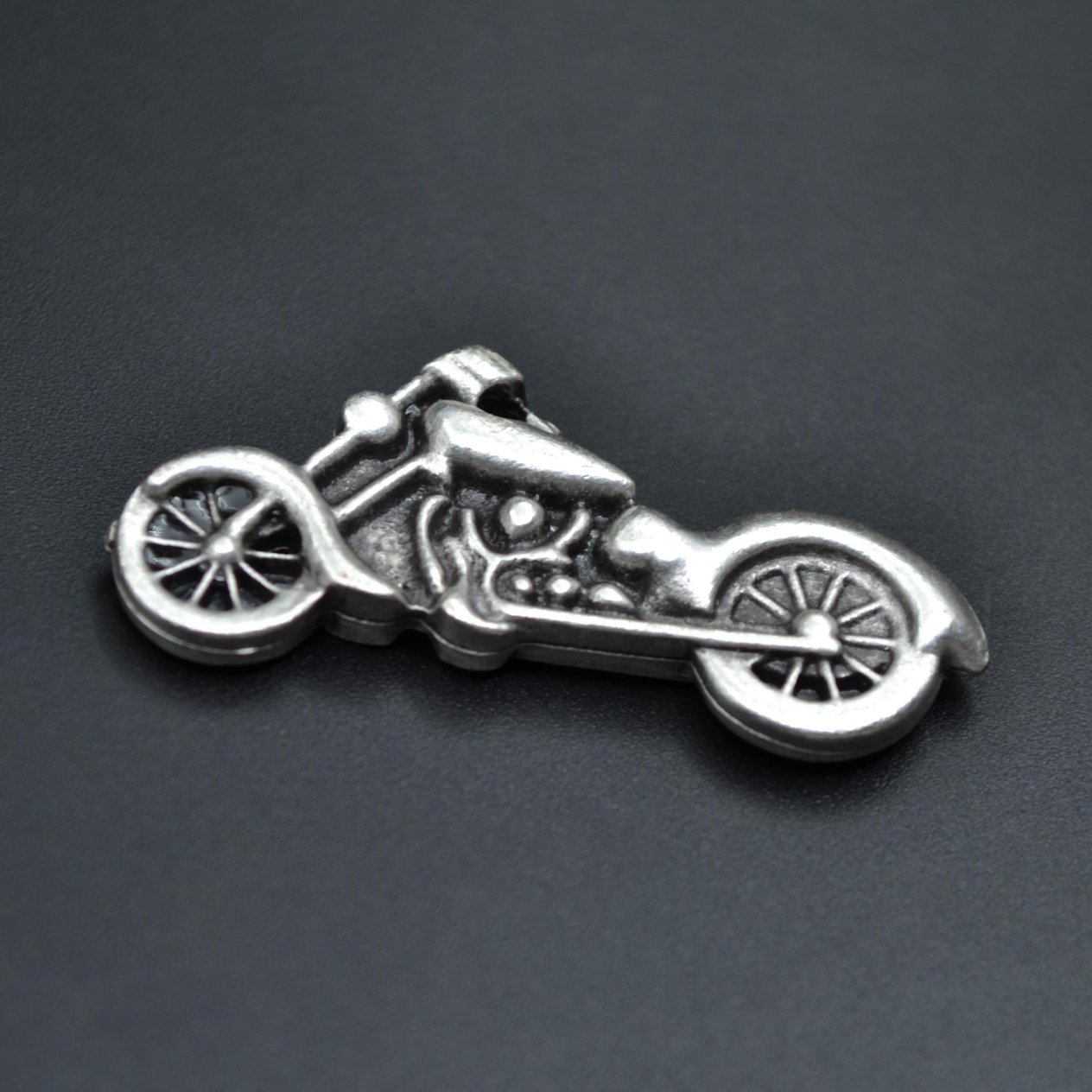 Chopper Motor Kolye Deri İp Kolye Gümüş Kaplama Erkek Kadın Kolye