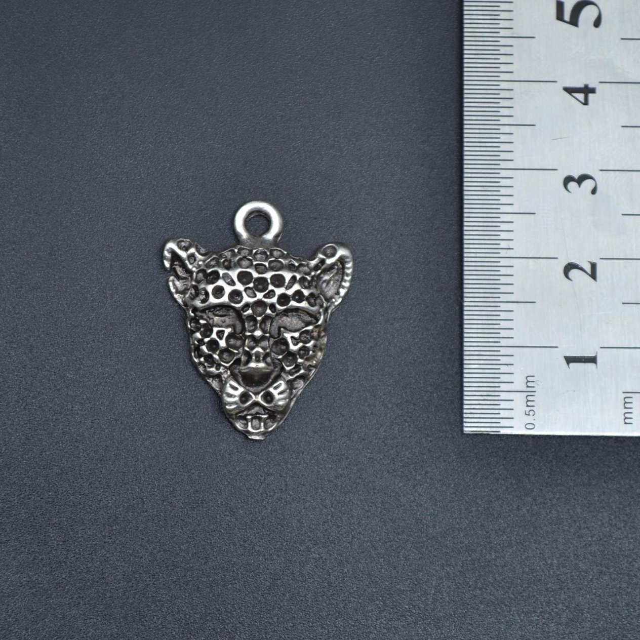 Leopar Kolye Deri İp Kolye Gümüş Kaplama Erkek Kadın Kolye