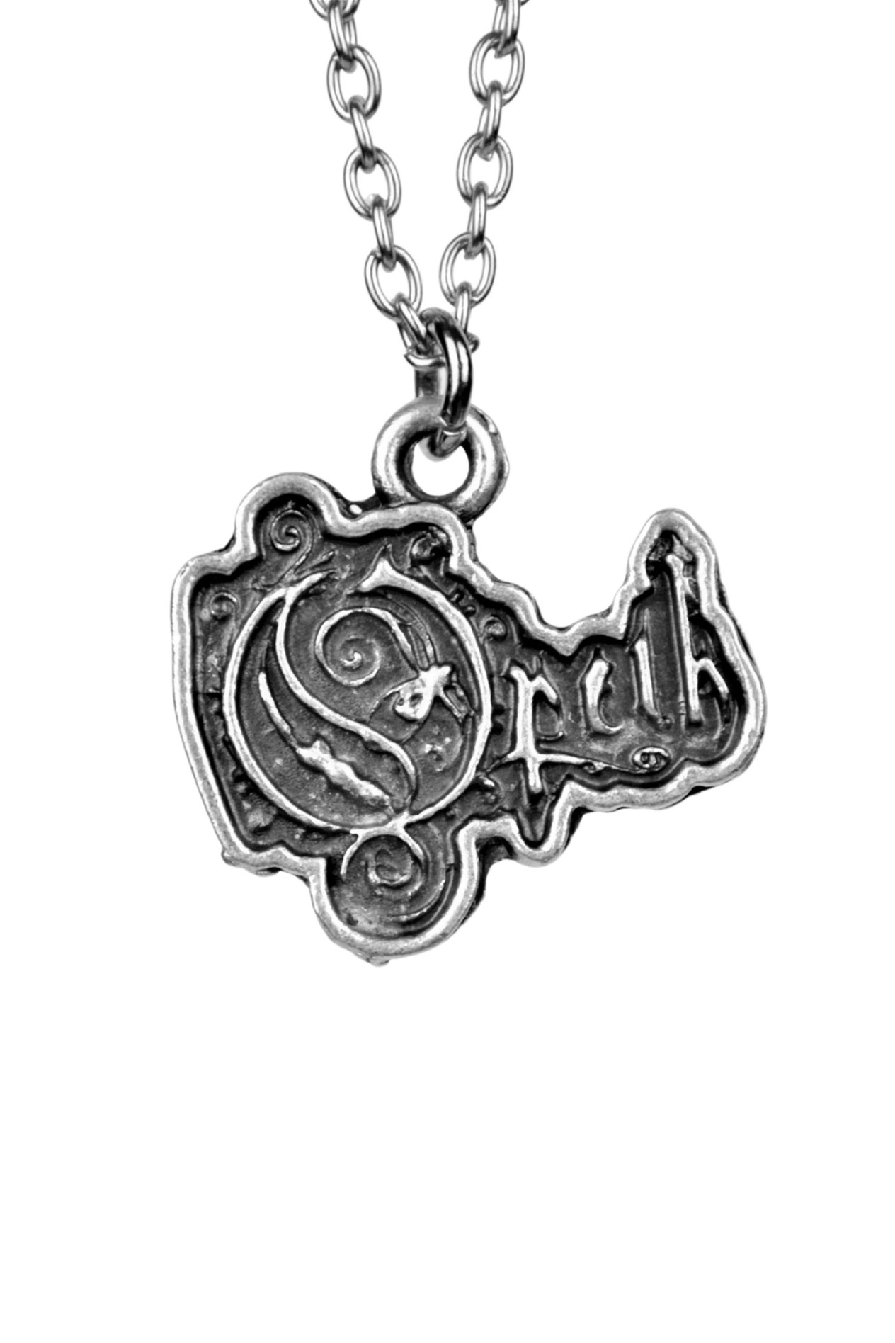 Opeth Kolye Erkek Kadın Antik Gümüş Kaplama 60 cm Zincir