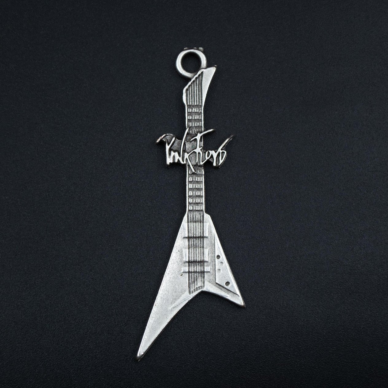 Pink Floyd Elektro Gitar Kolye Deri İp Kolye Gümüş Kaplama Erkek Kadın Kolye