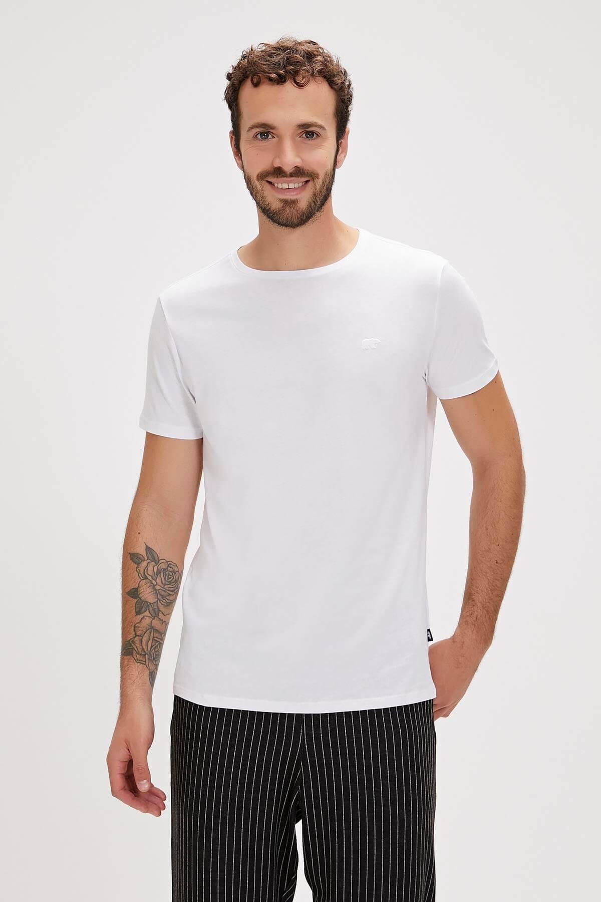 Bad Bear Solid Erkek T-Shirt - Beyaz
