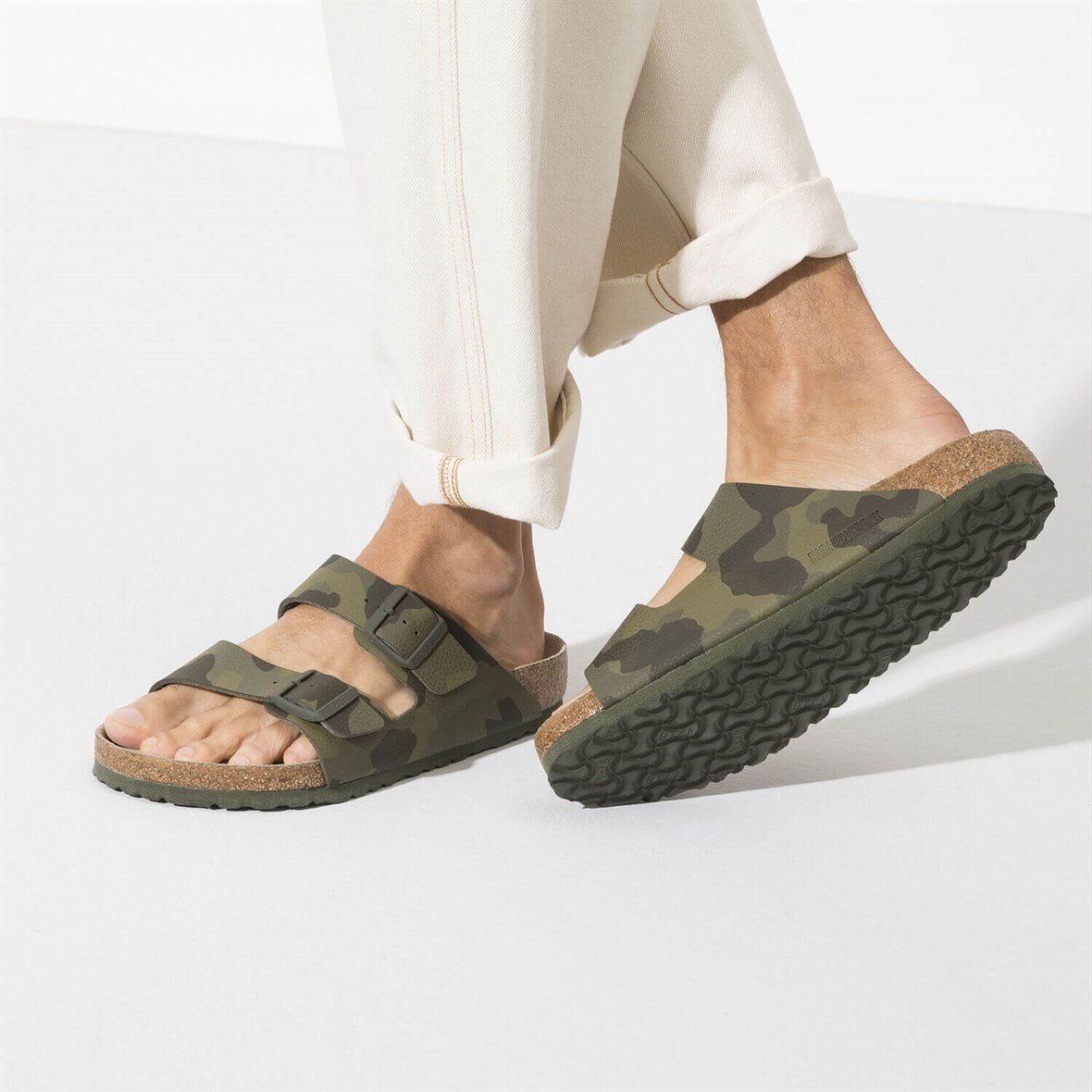 Birkenstock Arizona Soft Footbed Erkek Terlik - Desert Soil Camo Green