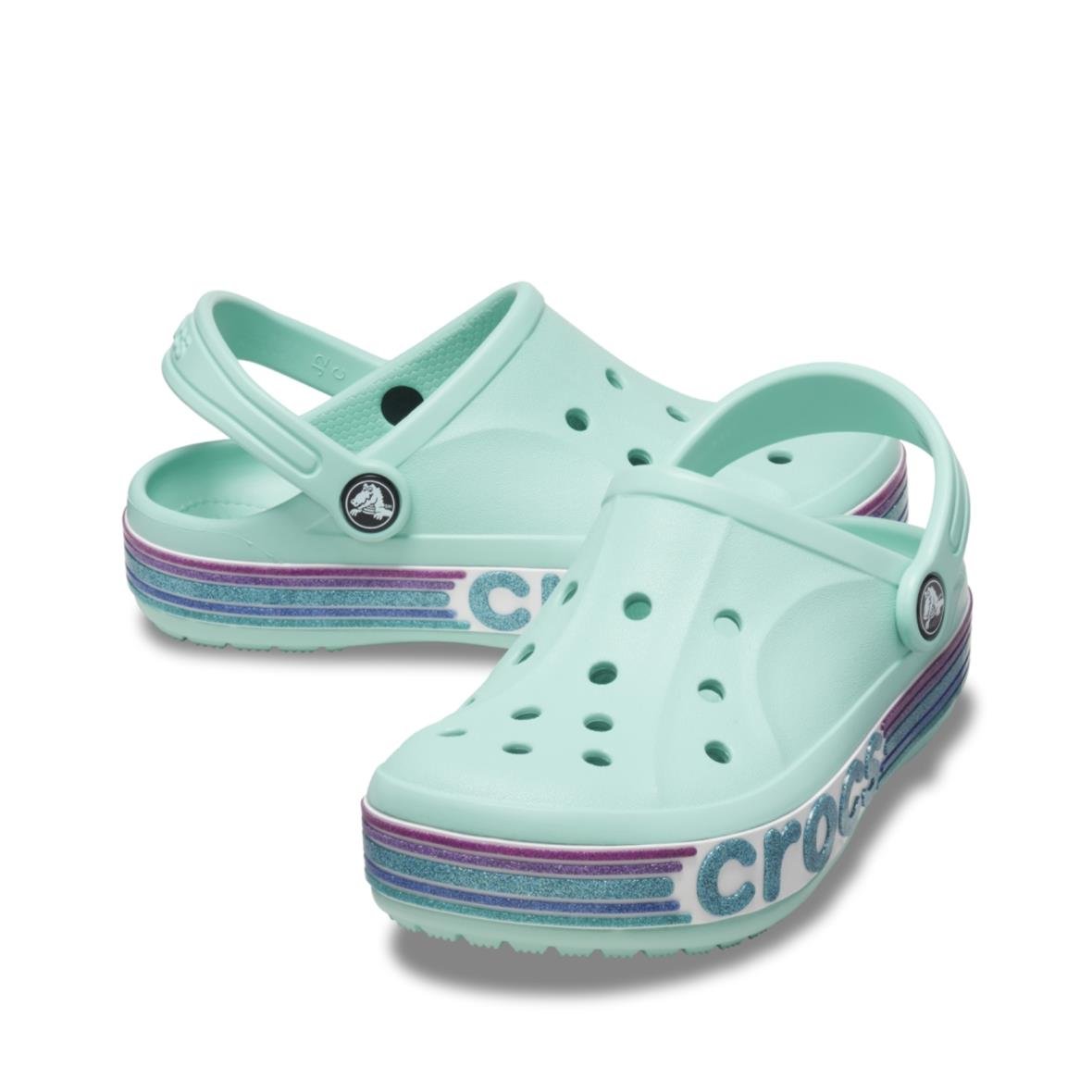 Crocs Bayaband Rainbow Glitter Clg K Çocuk Terlik - Su Yeşili
