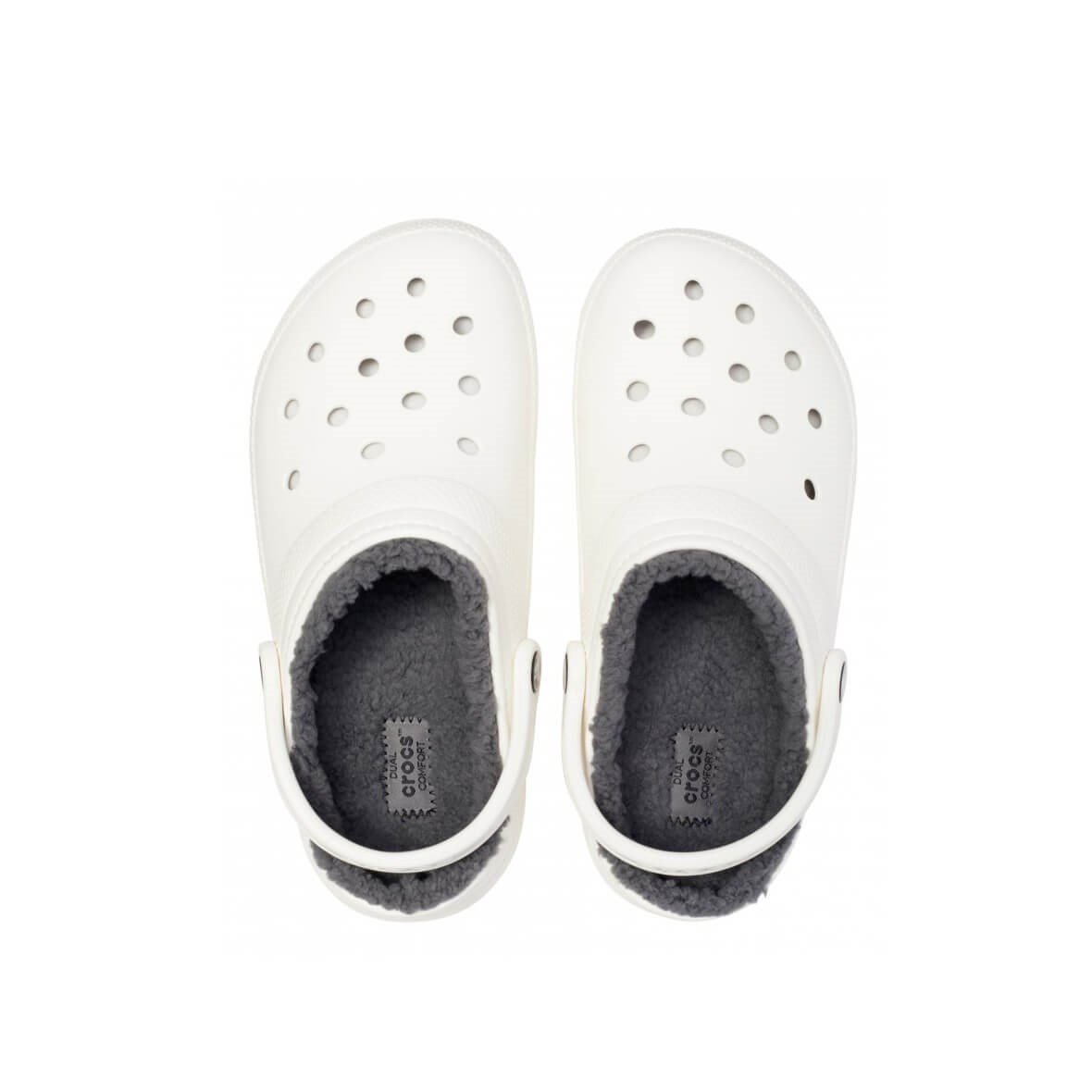 Crocs Classic Lined Clog Bayan Terlik - White/Grey