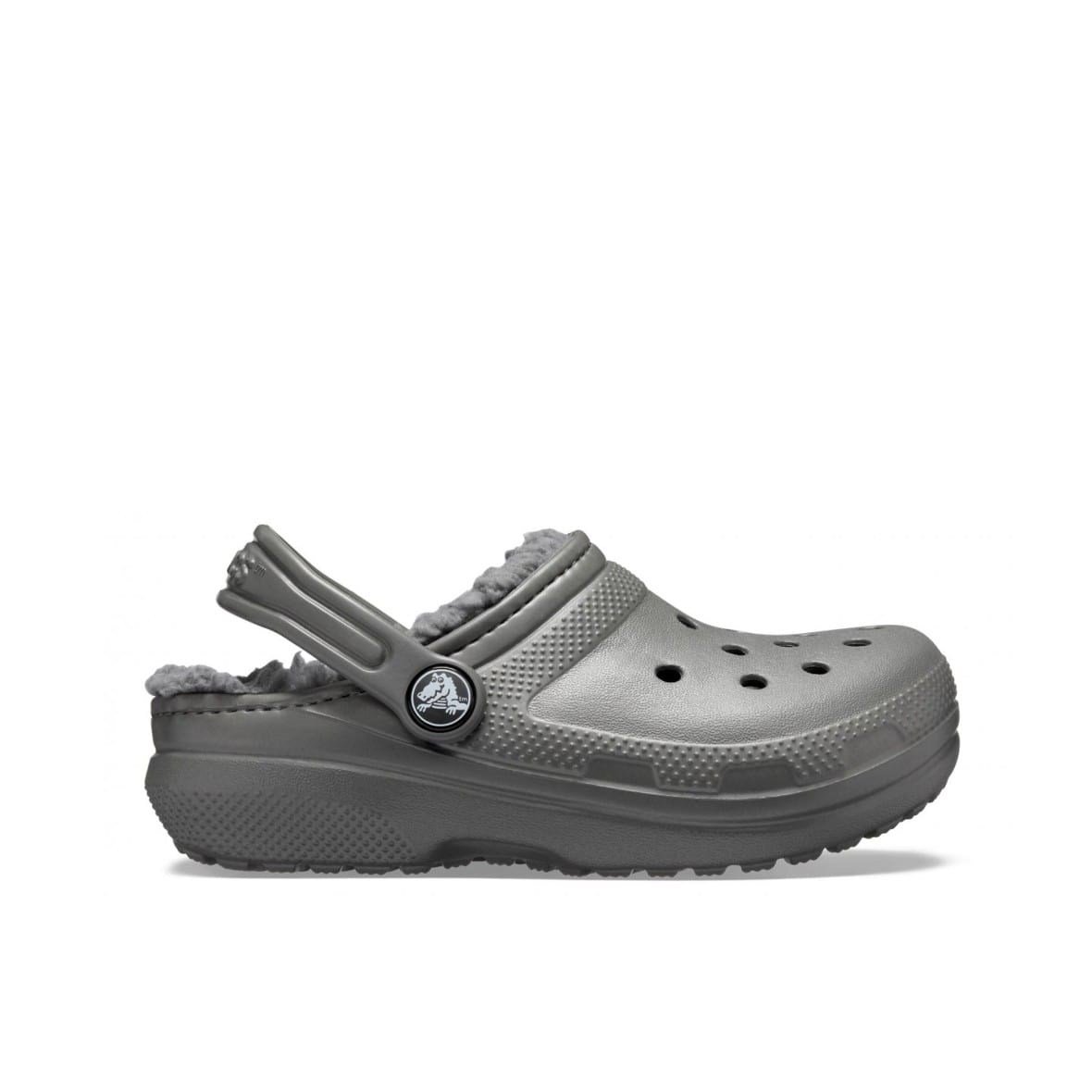 Crocs Classic Lined Clog K Çocuk Terlik - Slate Grey/Smoke