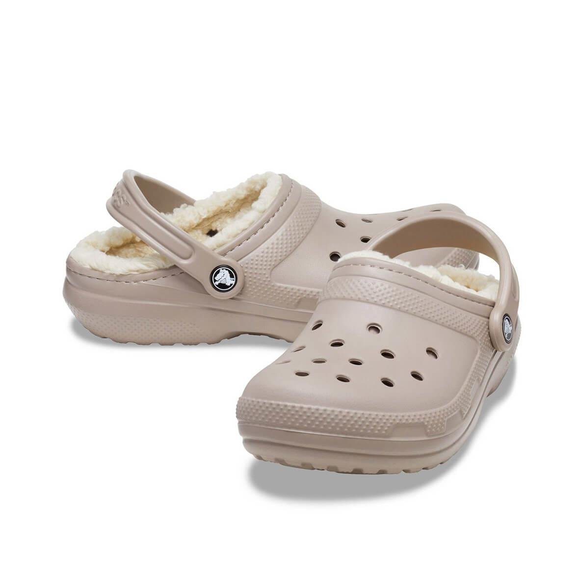 Crocs Classic Lined Clog Kadın Terlik - Mantar / Kemik