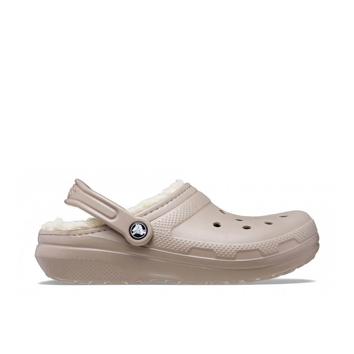 Crocs Classic Lined Clog Kadın Terlik - Mantar / Kemik