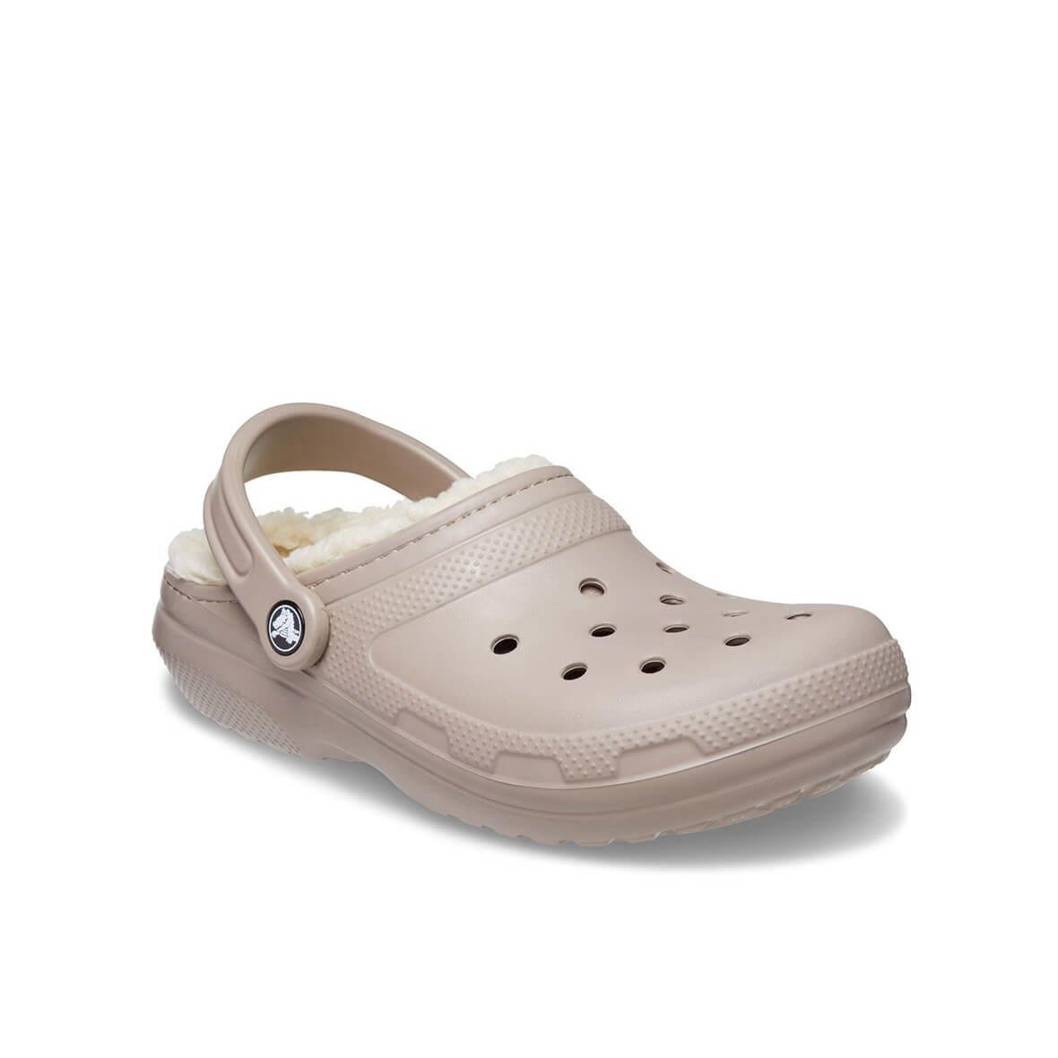 Crocs Classic Lined Clog Kadın Terlik - Mantar / Kemik