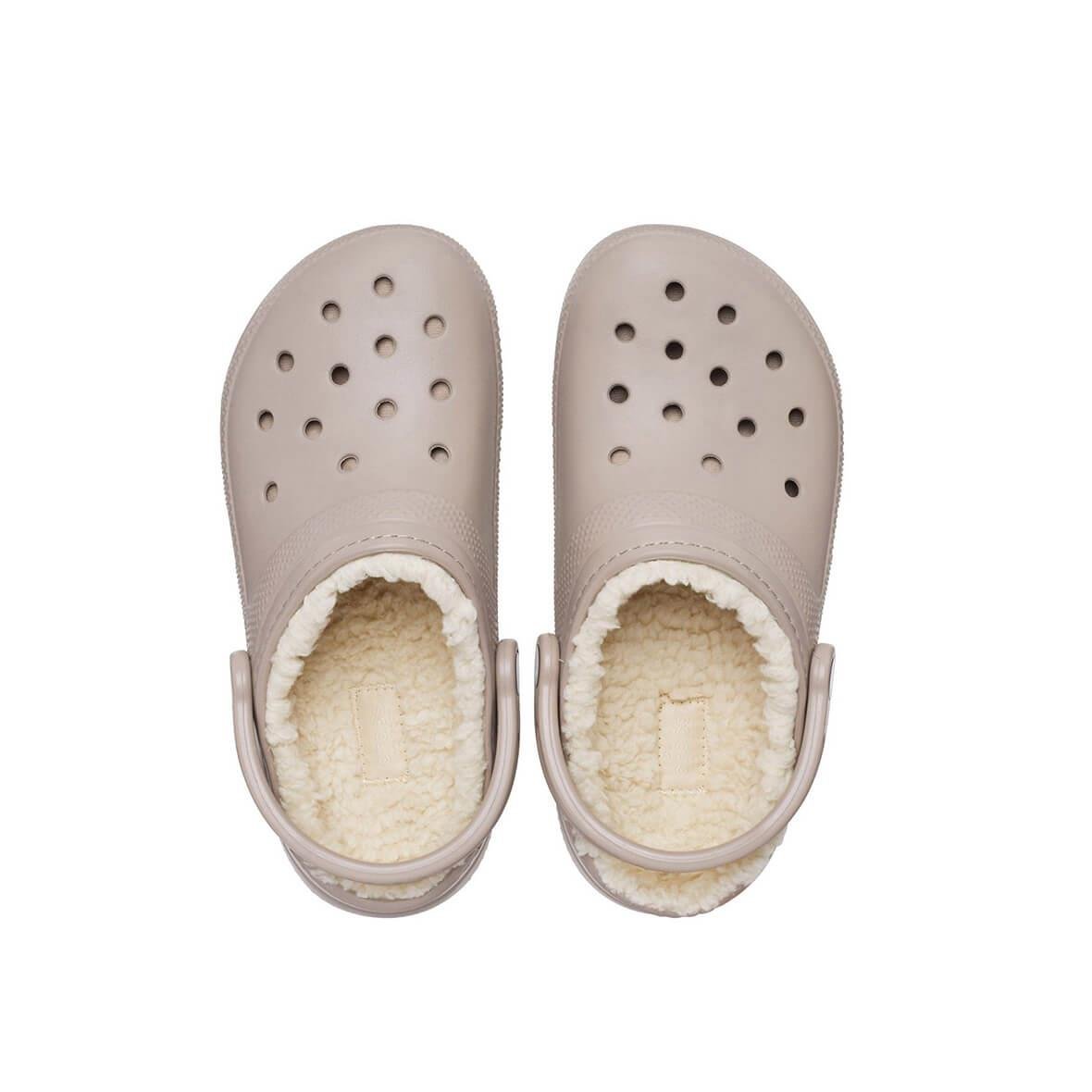 Crocs Classic Lined Clog Kadın Terlik - Mantar / Kemik
