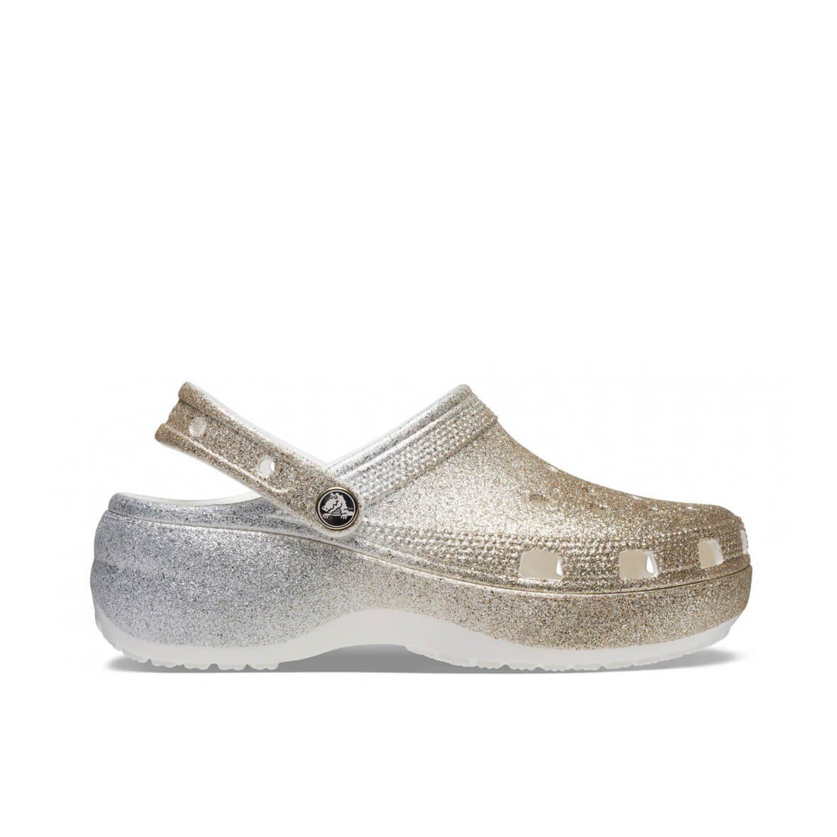 Crocs Classic Platform Ombre Glitter Clog W Bayan Terlik - Beyaz Altın