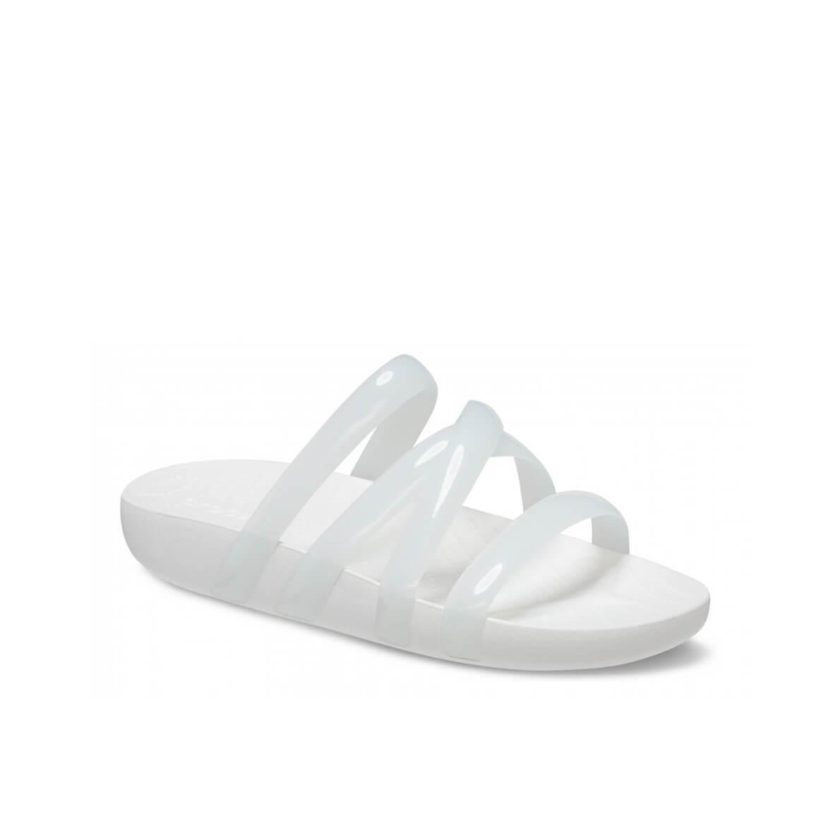 Crocs Splash Glossy Strappy Bayan Terlik - Beyaz
