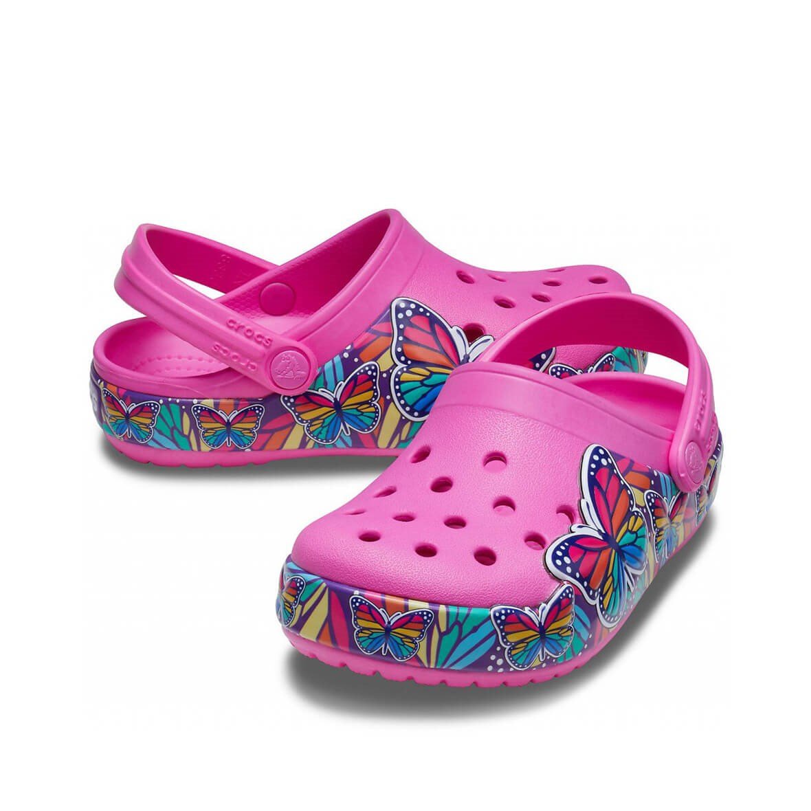 CrocsFL MltiBtterfly BdLghtCgK Çocuk Terlik & Sandalet - Electric Pink (Elektrik Pembe)