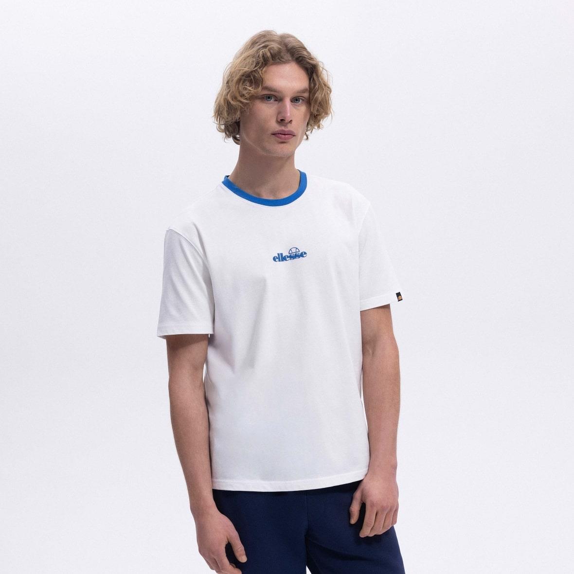 Ellesse CMO18-3-BL Bisiklet Yaka Erkek T-Shirt - Mavi / Beyaz