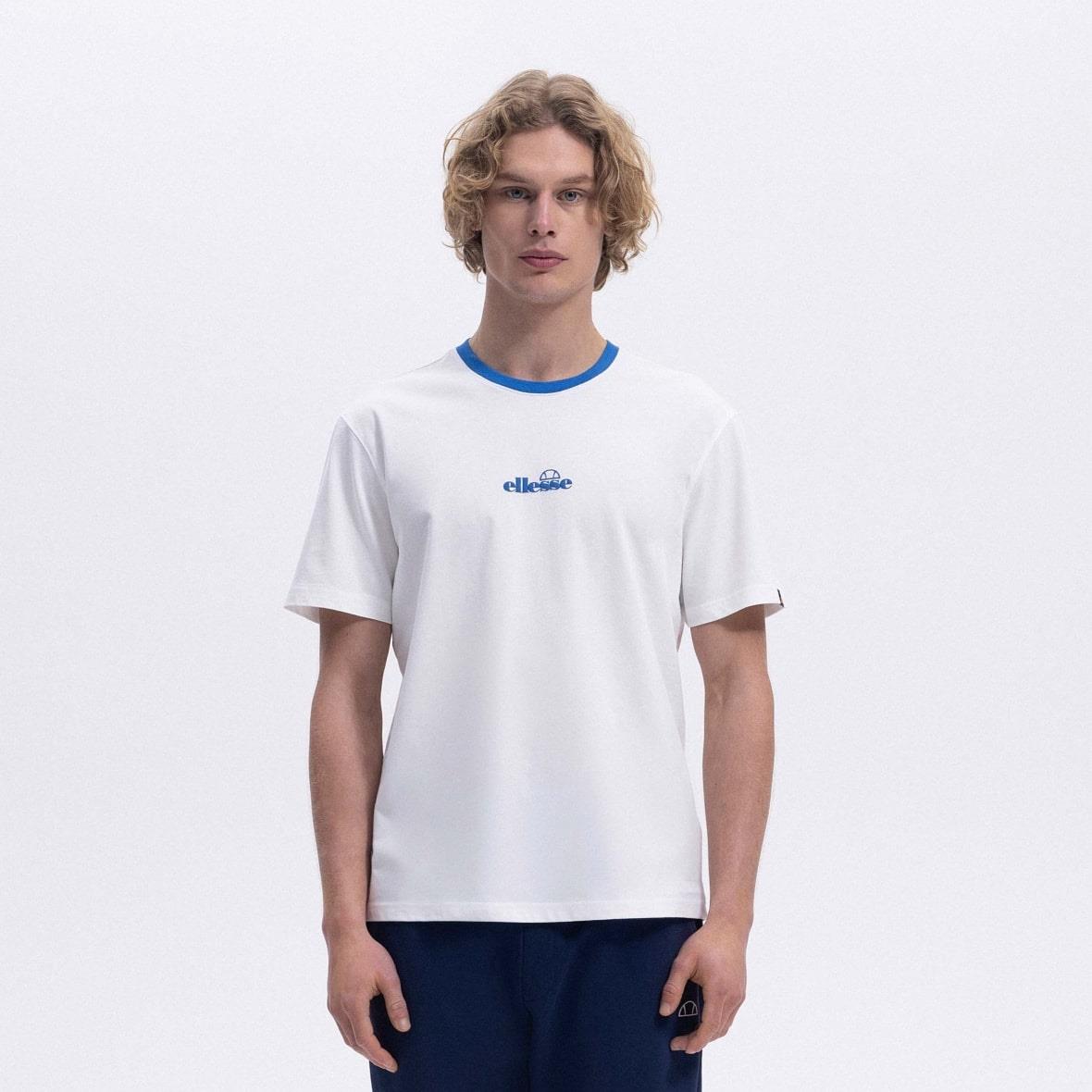 Ellesse CMO18-3-BL Bisiklet Yaka Erkek T-Shirt - Mavi / Beyaz