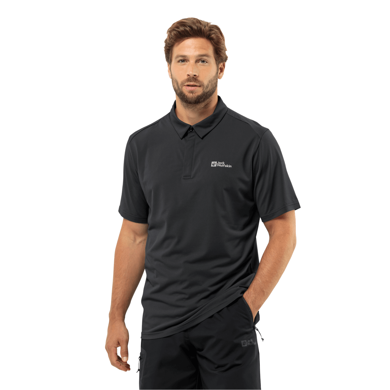 Jack Wolfskin Delgami Polo M Erkek T-Shirt - Black