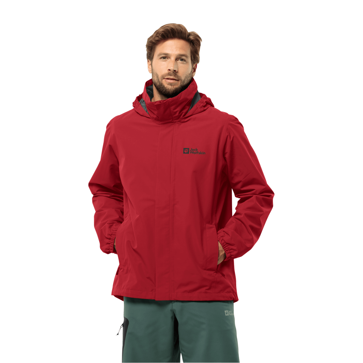 Jack Wolfskin Stormy Point 2L JKT M Erkek Outdoor Ceket - Kırmızı