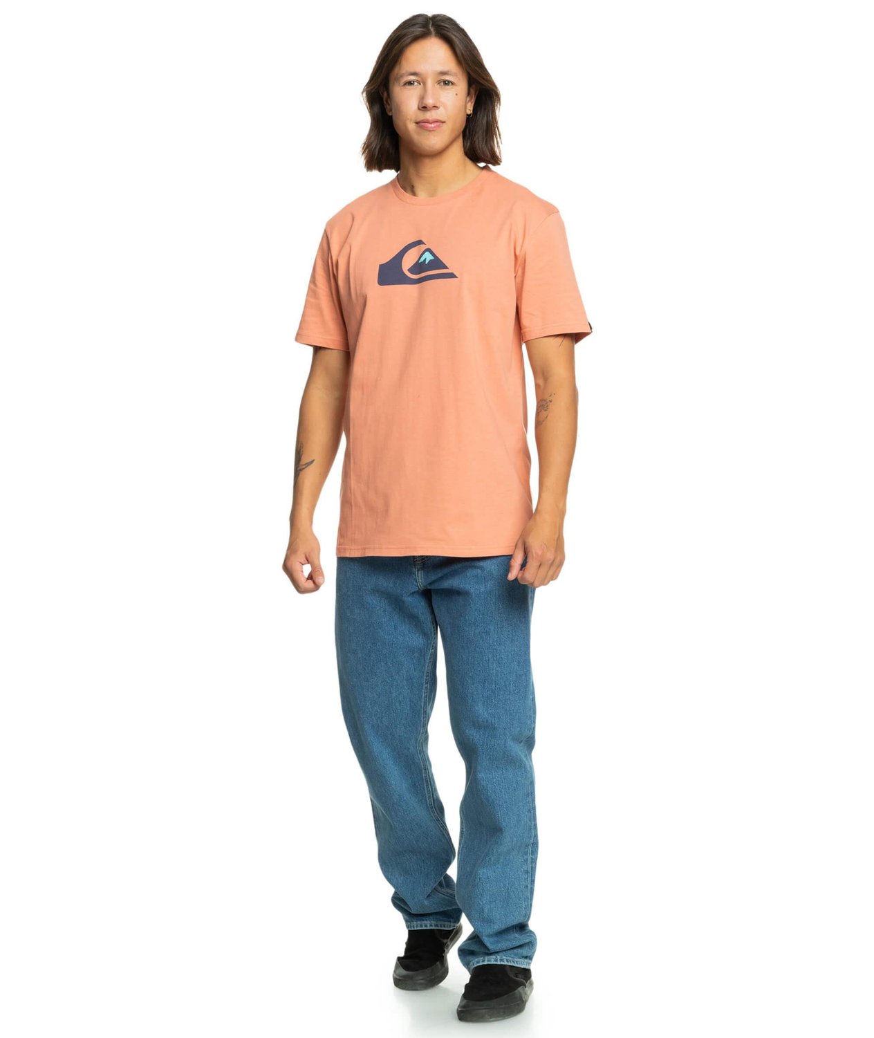 Quiksilver Comp Logo SS Erkek T-Shirt - Kiremit