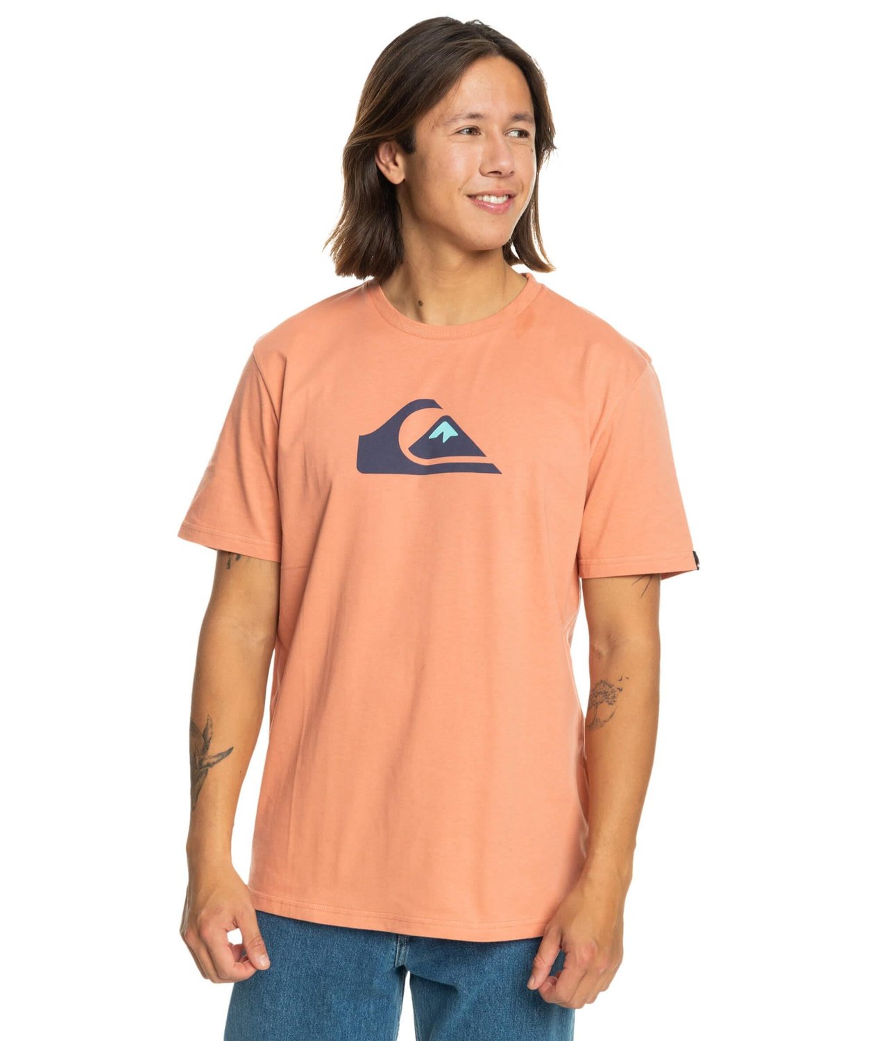 Quiksilver Comp Logo SS Erkek T-Shirt - Kiremit