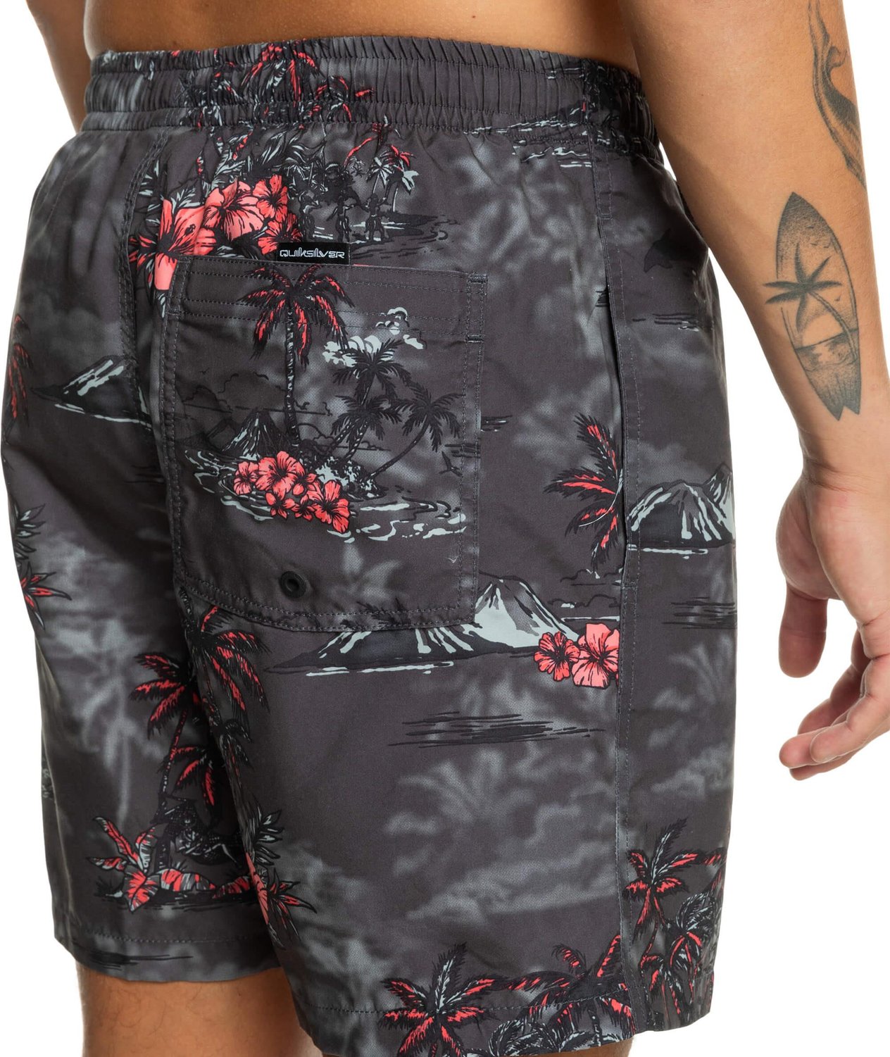 Quiksilver Longmanhill Volley Erkek Deniz Şortu - Siyah / Multi