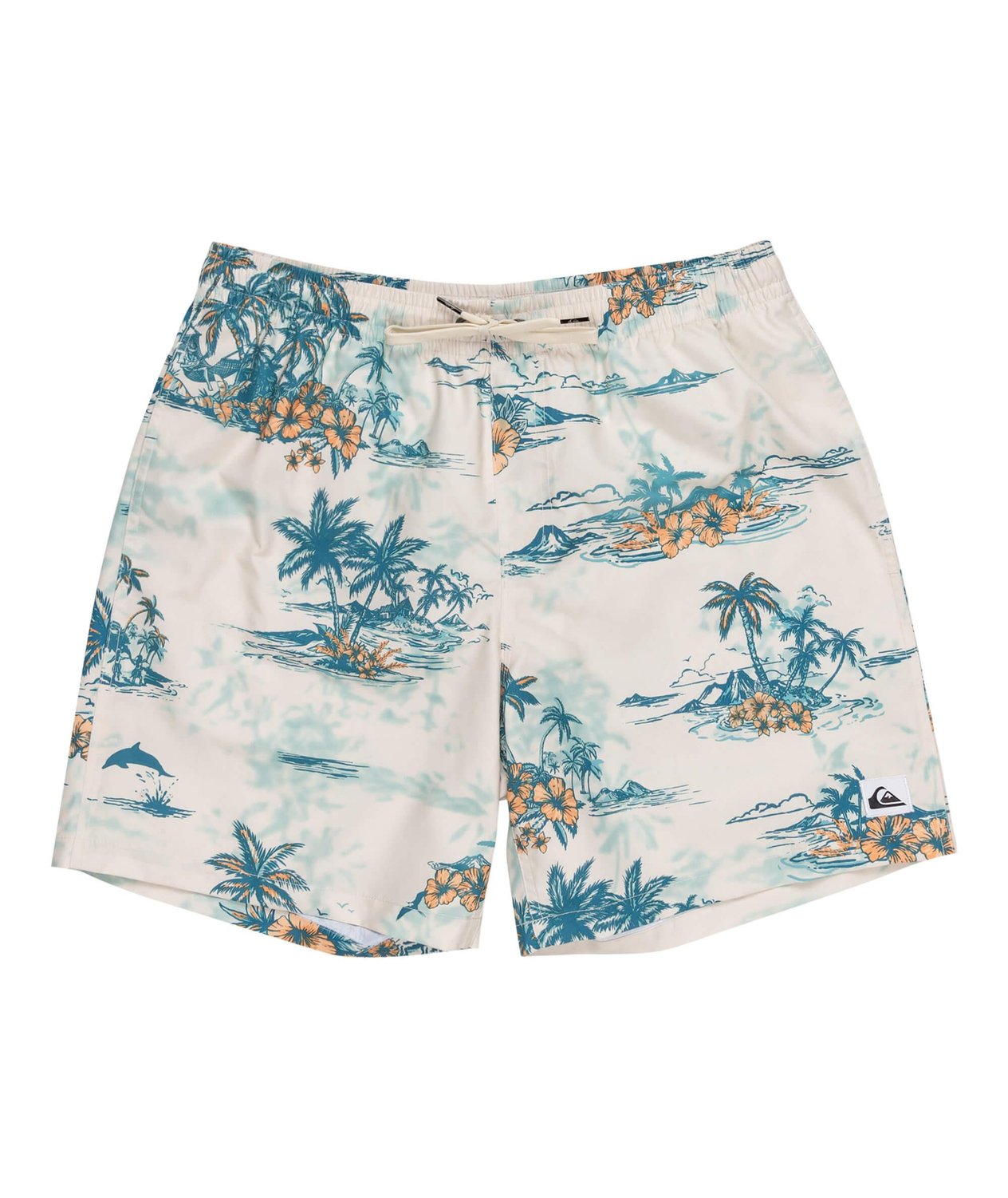 Quiksilver Longmanhill Volley Erkek Deniz Şortu - Krem / Multi