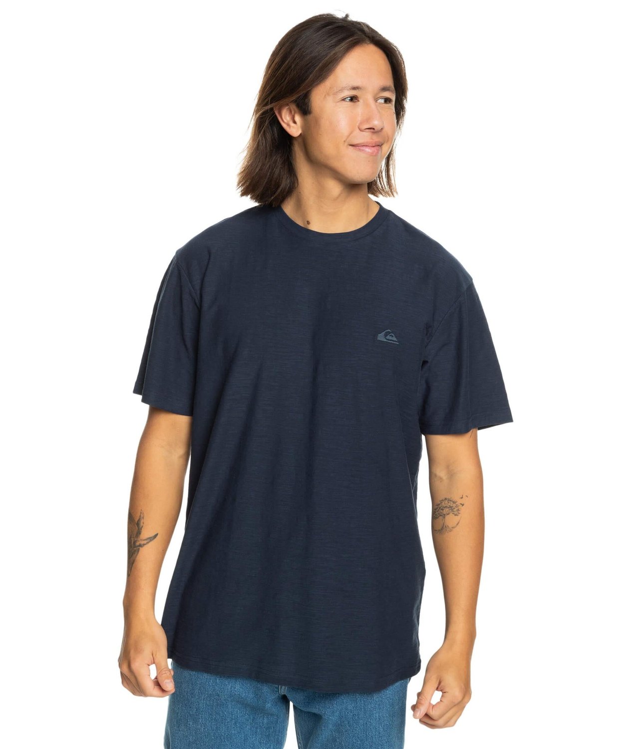Quiksilver Slub Roundneck Erkek T-Shirt - Lacivert