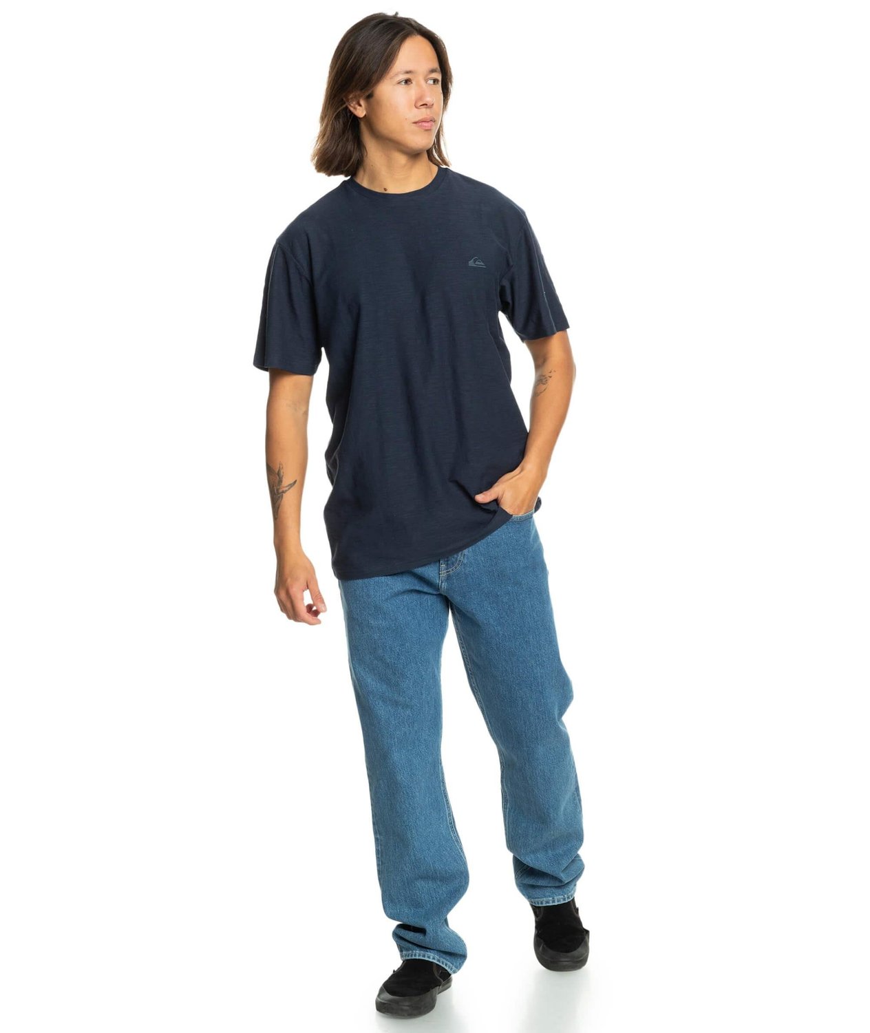 Quiksilver Slub Roundneck Erkek T-Shirt - Lacivert