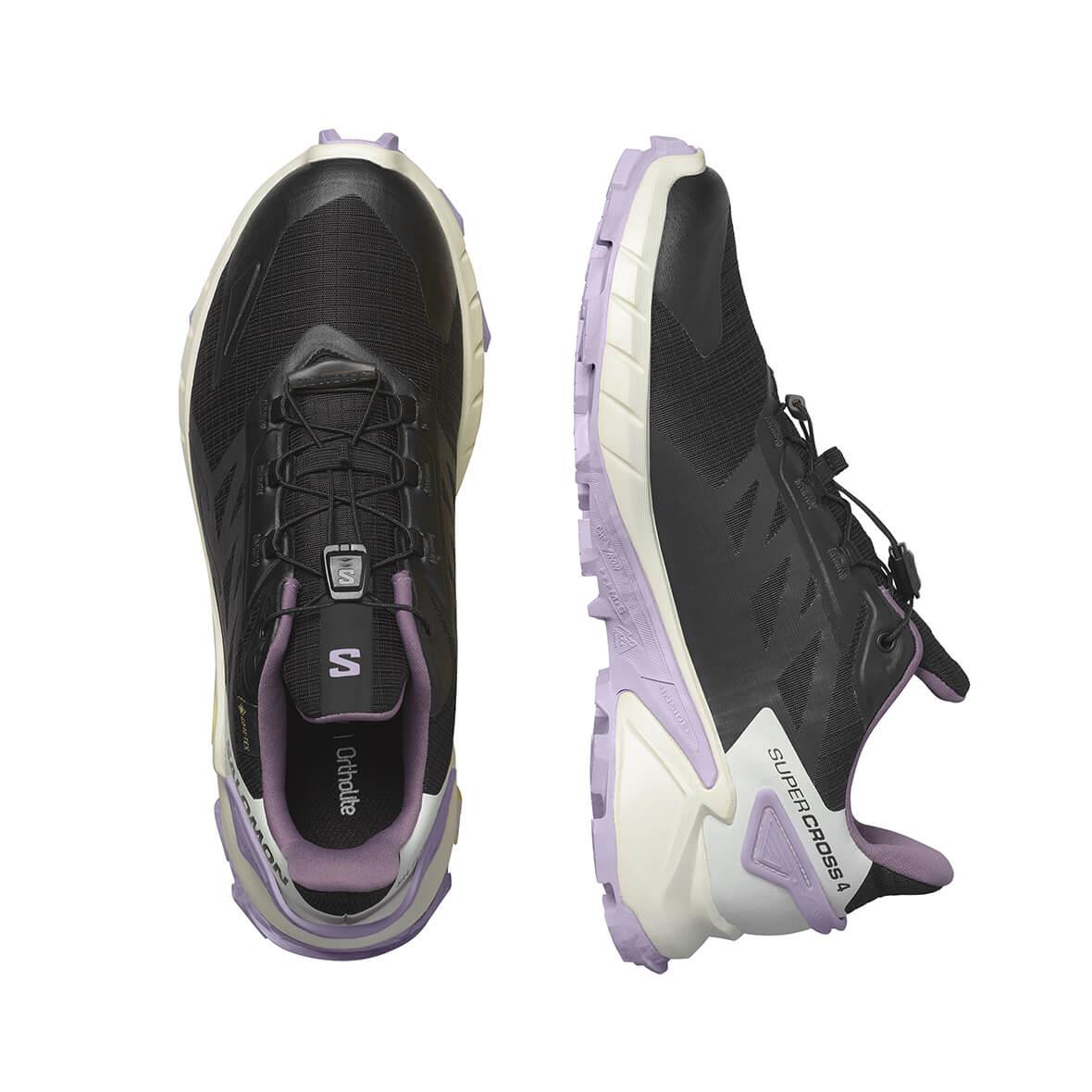 Salomon Supercross 4 GTX W Gore-Tex Kadın Koşu Ayakkabısı - Siyah / Lila