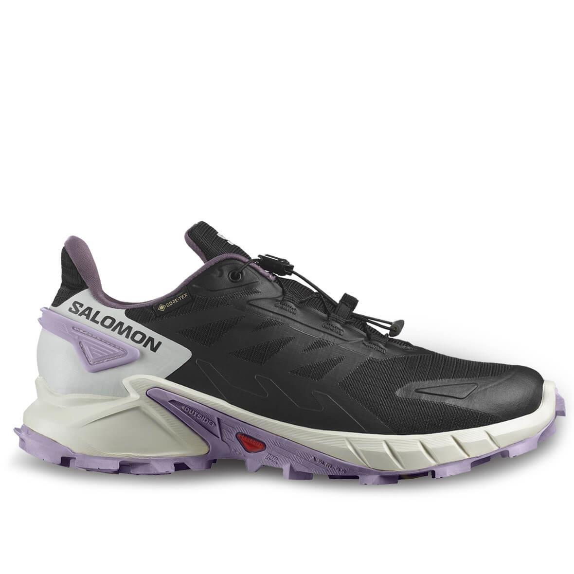 Salomon Supercross 4 GTX W Gore-Tex Kadın Koşu Ayakkabısı - Siyah / Lila