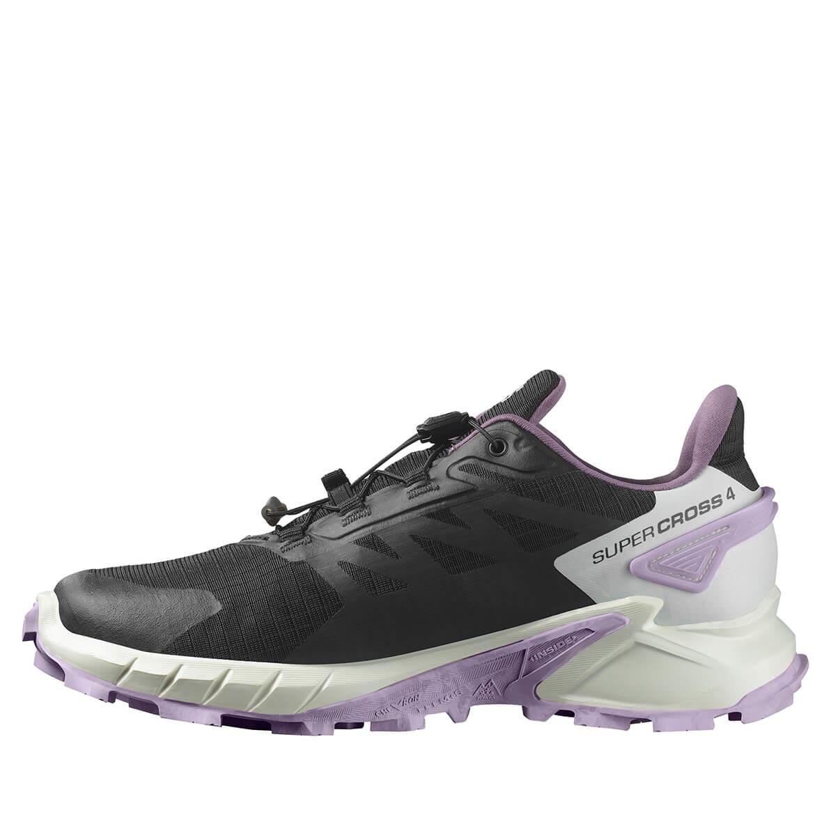 Salomon Supercross 4 GTX W Gore-Tex Kadın Koşu Ayakkabısı - Siyah / Lila