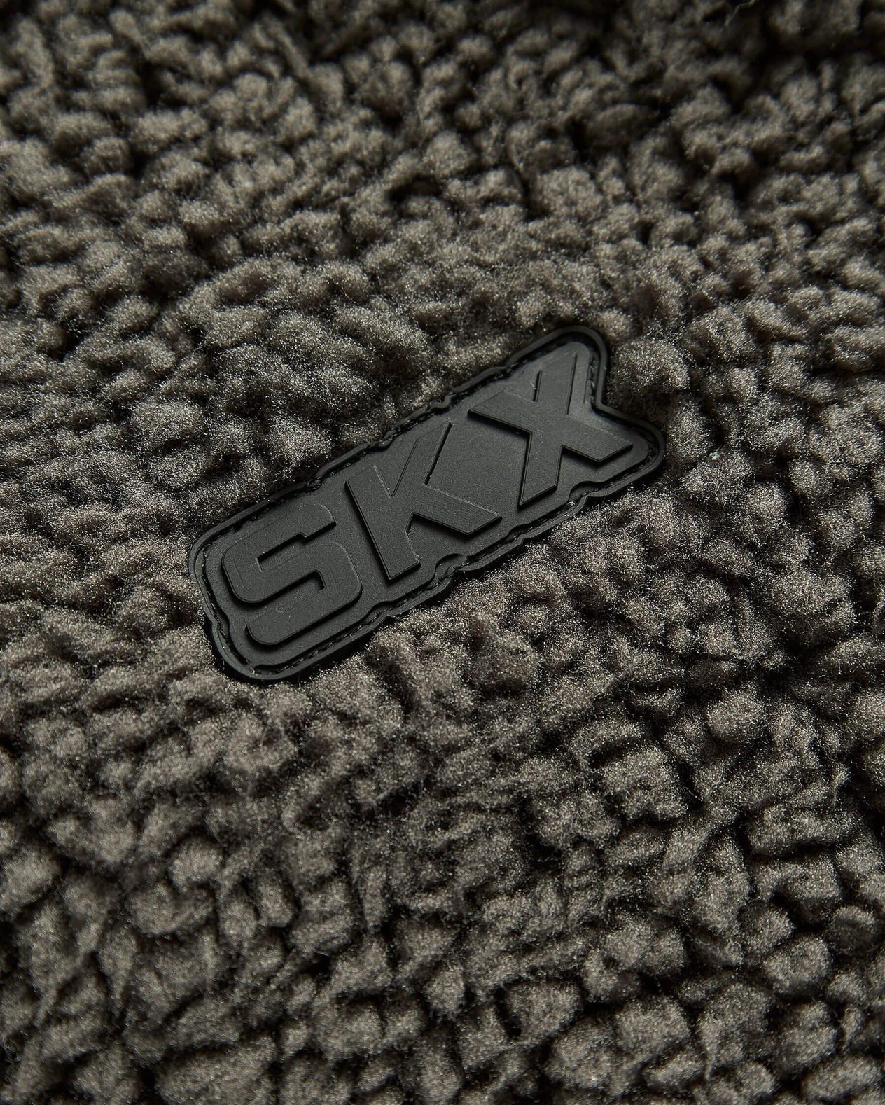 Skechers M Outdoor Fleece Reversible Full Zip Sherpa Polar S242252-003 Kapüşonlu Erkek Mont - Antrasit / Siyah
