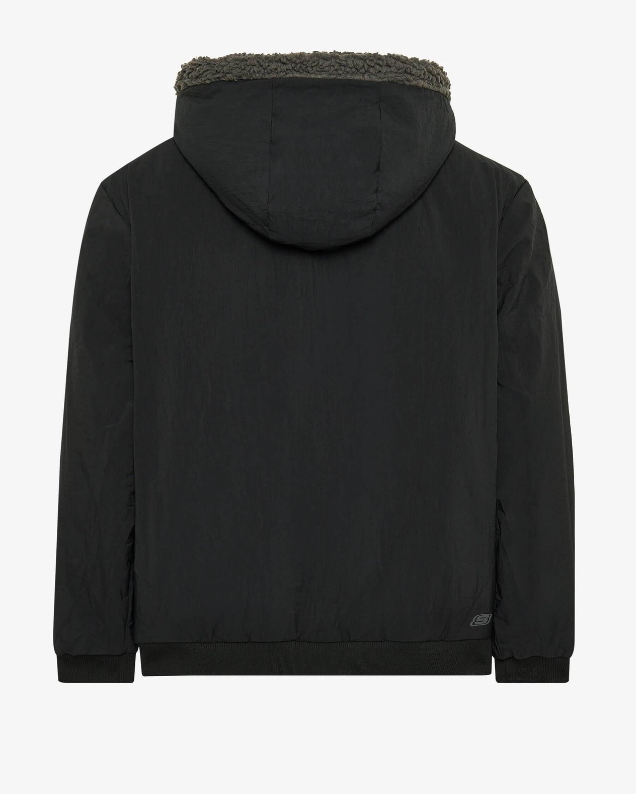 Skechers M Outdoor Fleece Reversible Full Zip Sherpa Polar S242252-003 Kapüşonlu Erkek Mont - Antrasit / Siyah