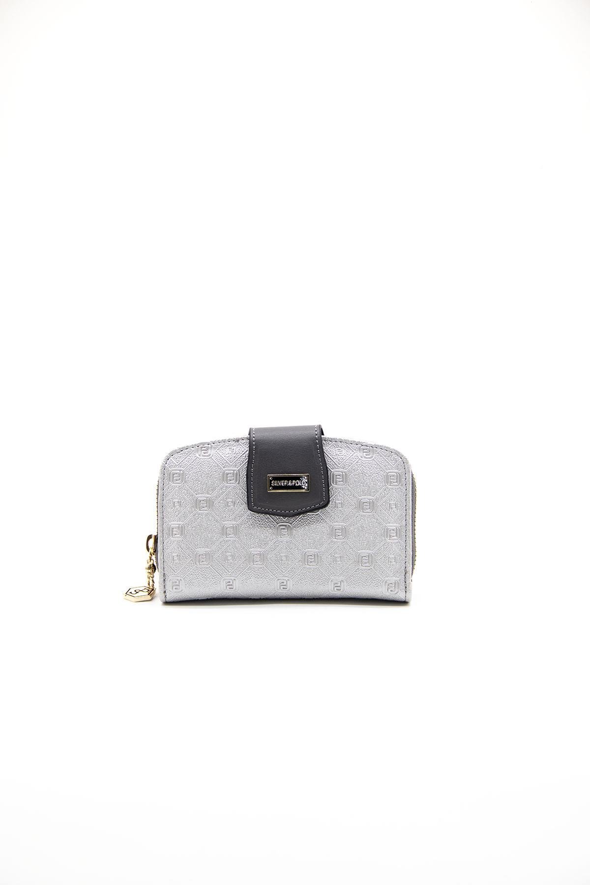Silver & Polo A.gümüş - Antrasit SP874 Kadın Cüzdan & Kartlık