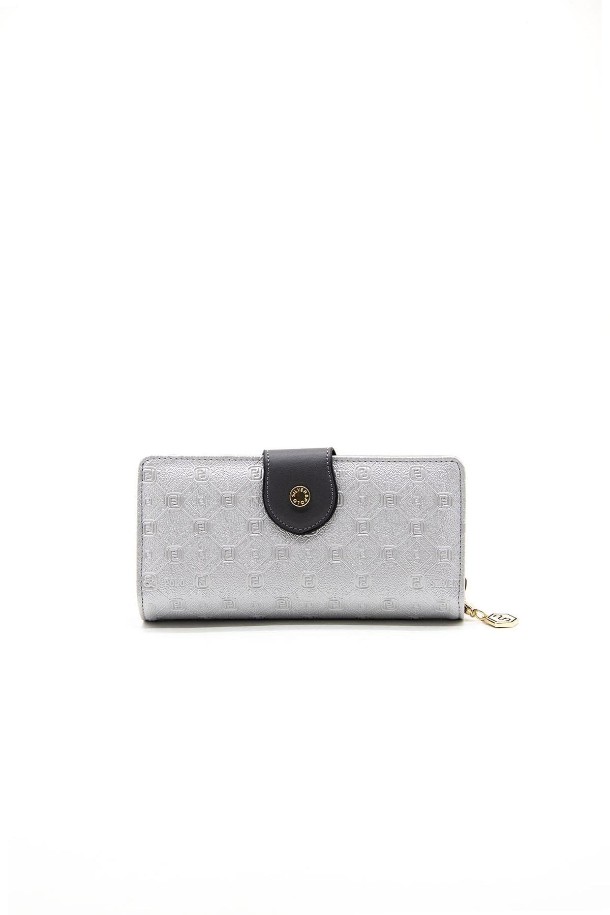Silver & Polo A.gümüş - Antrasit SP1119 Kadın Cüzdan & Kartlık