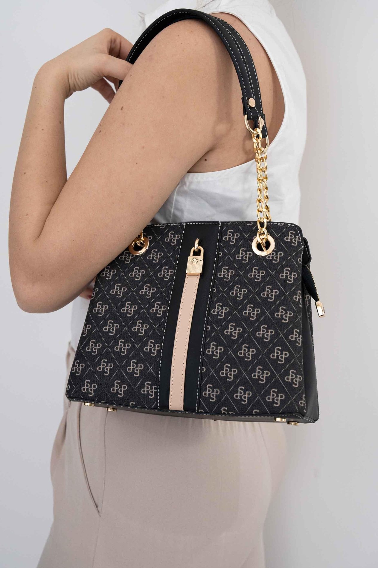 Silver & Polo Füme - Siyah SP1158 Kadın Omuz Çantası