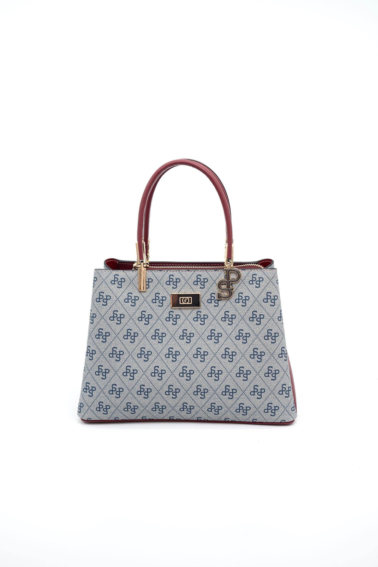 Silver & Polo Gri - Bordo SP1098 Kadın El Çantası