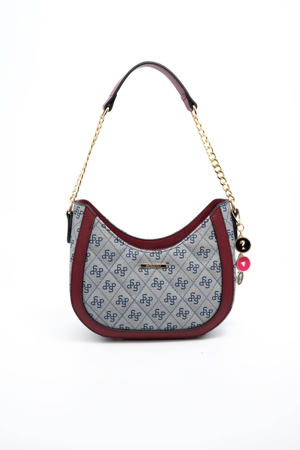Silver & Polo Gri - Bordo SP1168 Kadın Omuz Çantası