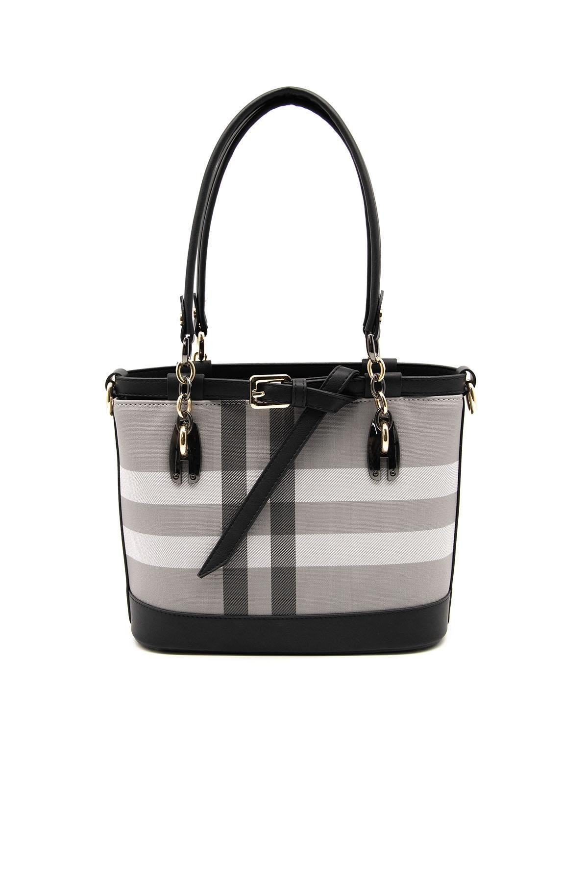 Silver & Polo Gri - Siyah SP1155 Kadın El Çantası