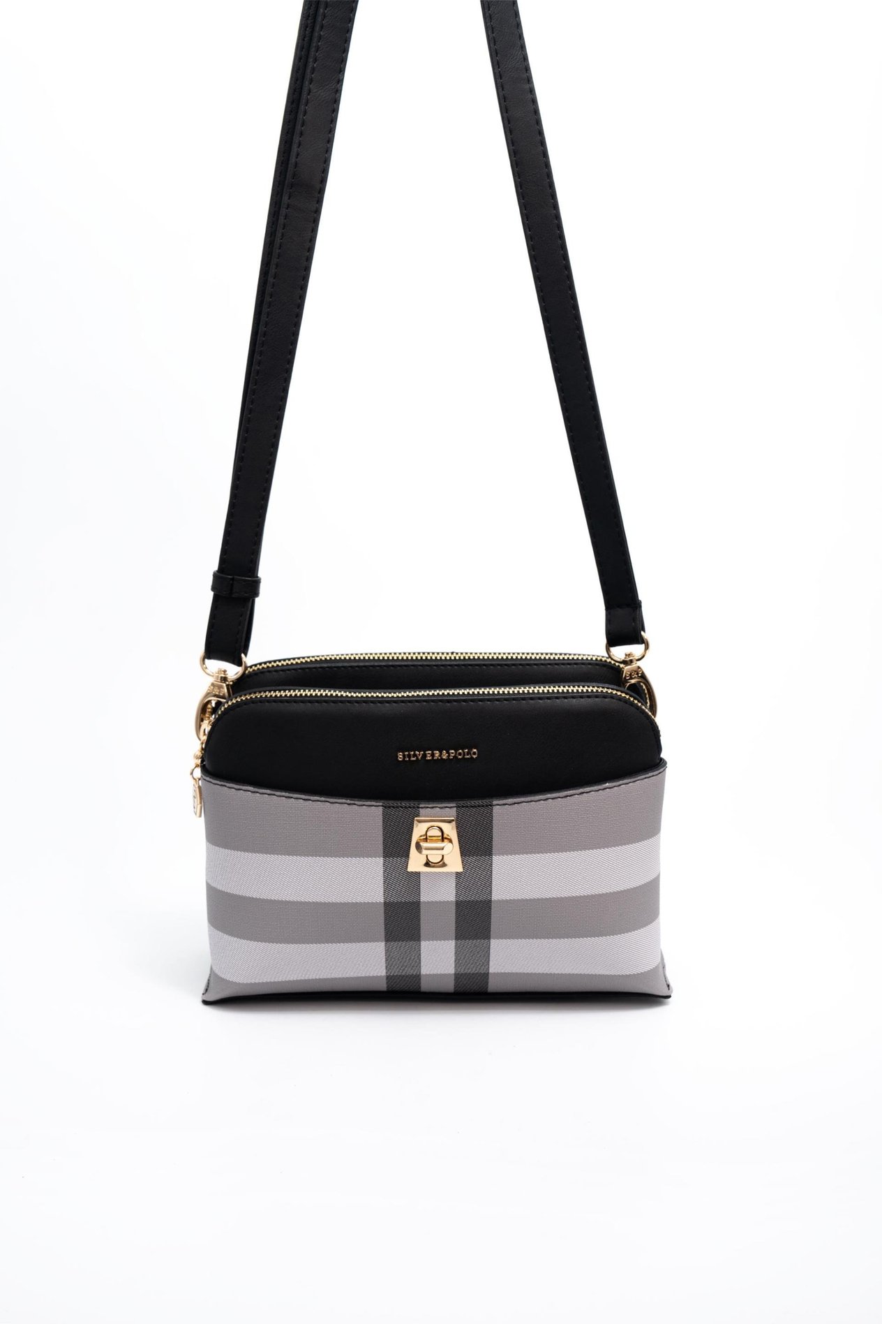 Silver & Polo Gri - Siyah SP623 Kadın Çapraz Çanta