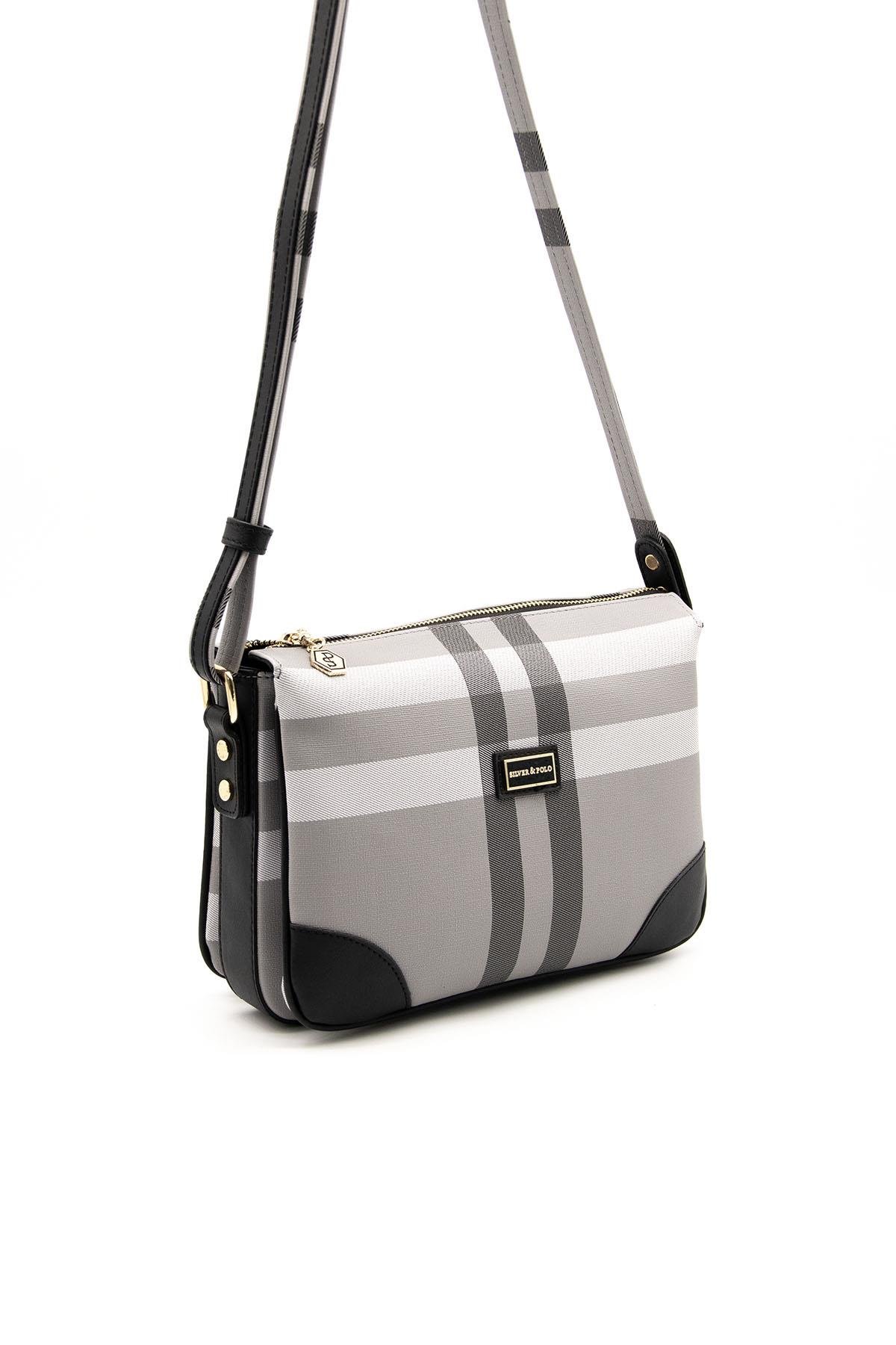 Silver & Polo Gri - Siyah SP784 Kadın Çapraz Çanta