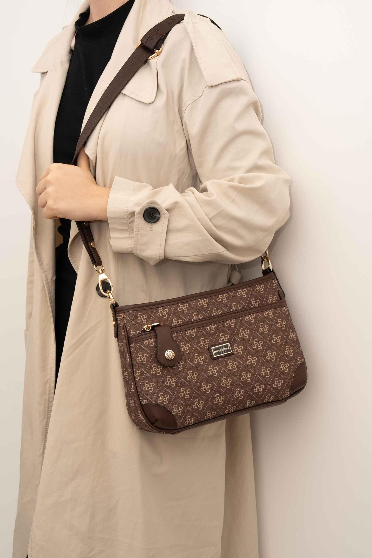 Silver & Polo Kahve SP1160 Kadın Çapraz Çanta