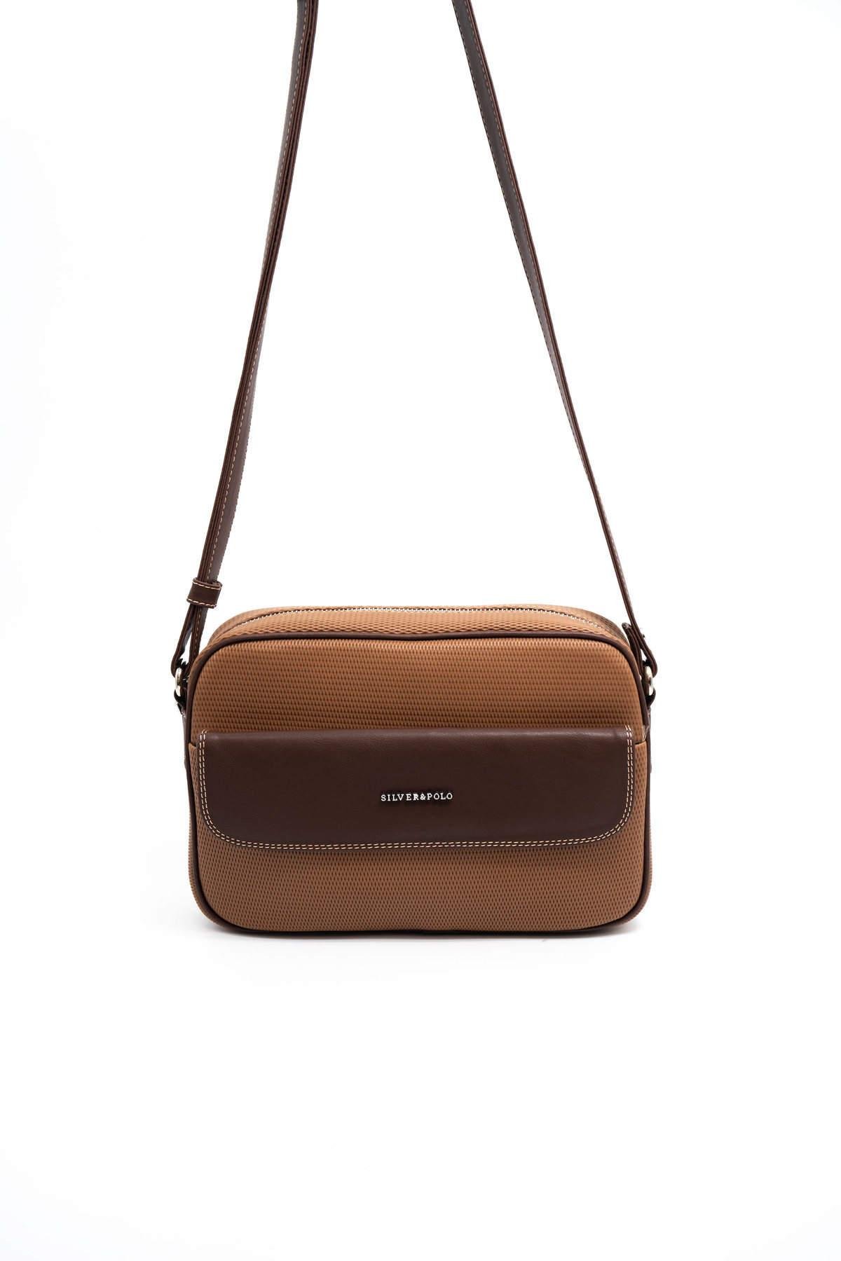 Silver & Polo Karamel - Kahve SP1165 Kadın Çapraz Çanta