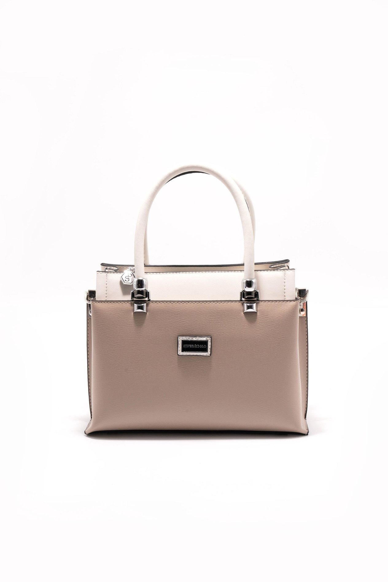 Silver & Polo Koyu Bej - Kemik SP826 Kadın El Çantası