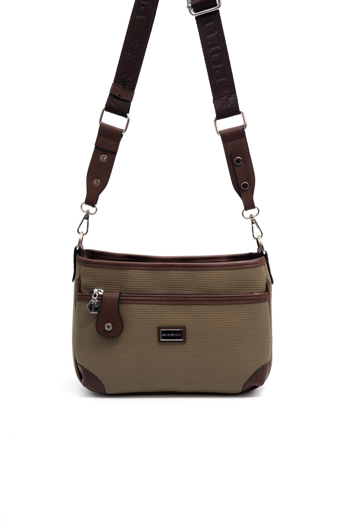 Silver & Polo L.Haki - Kahve SP1160 Kadın Çapraz Çanta