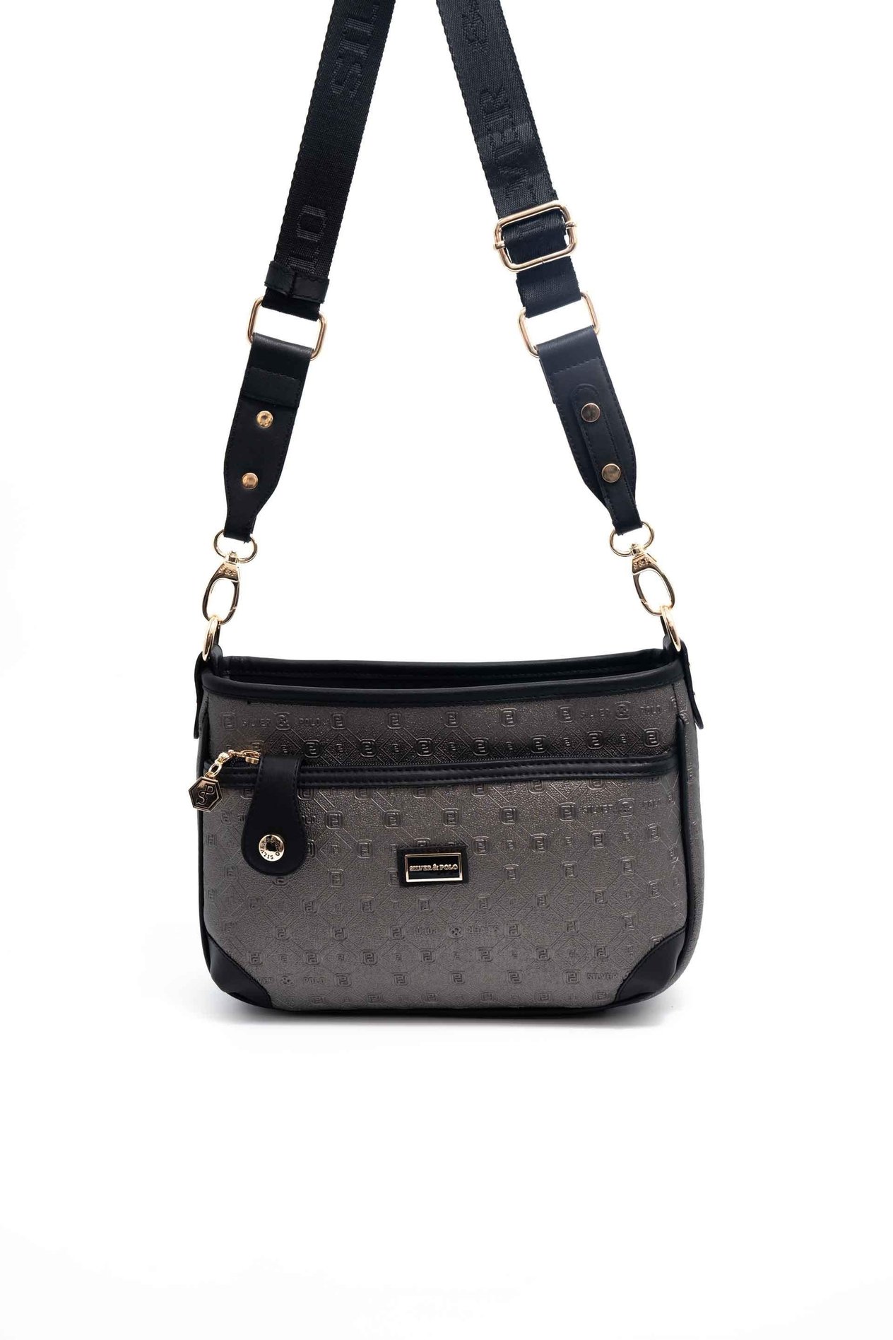 Silver & Polo Platin - Siyah SP1160 Kadın Çapraz Çanta