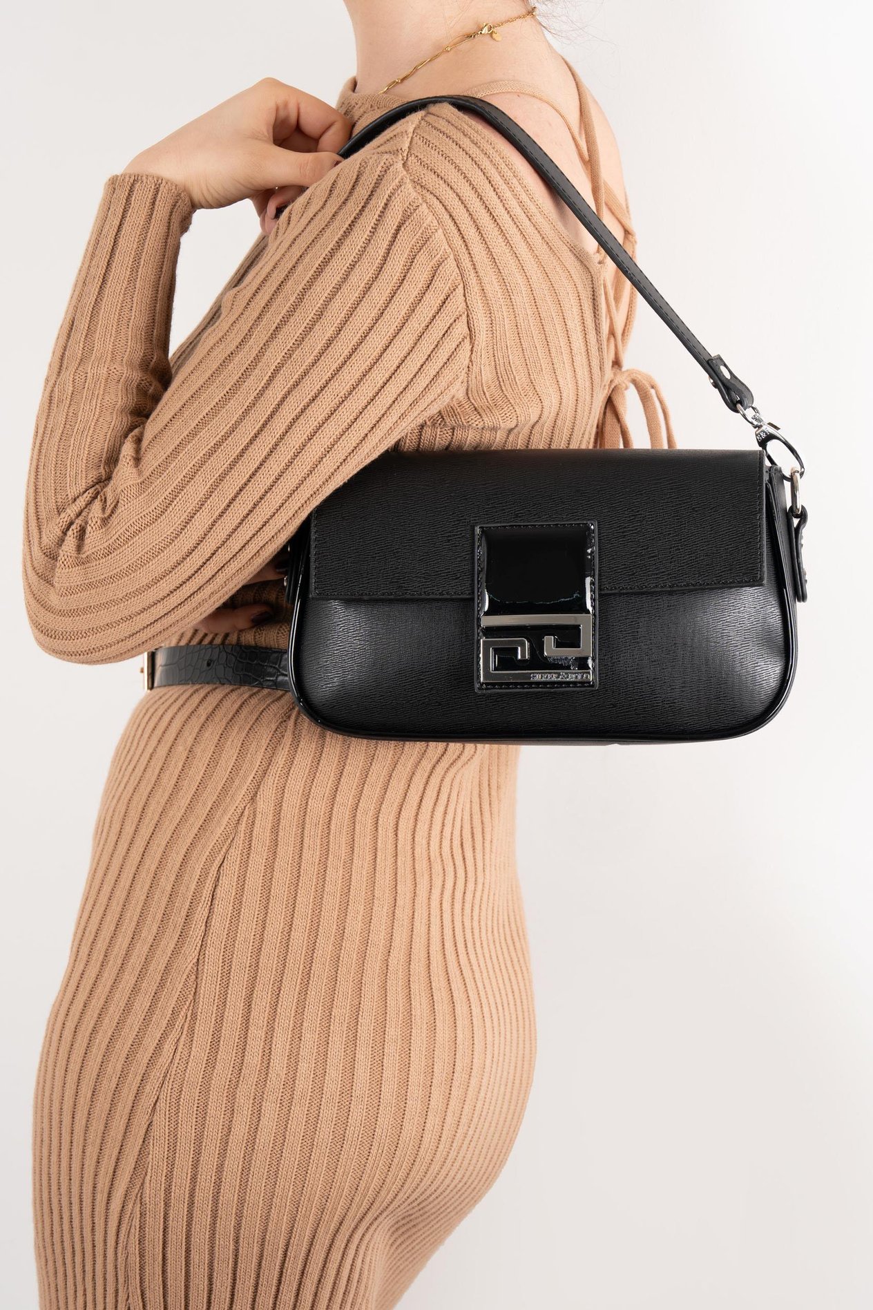 Silver & Polo Siyah Rugan SP1179 Kadın Omuz Çantası